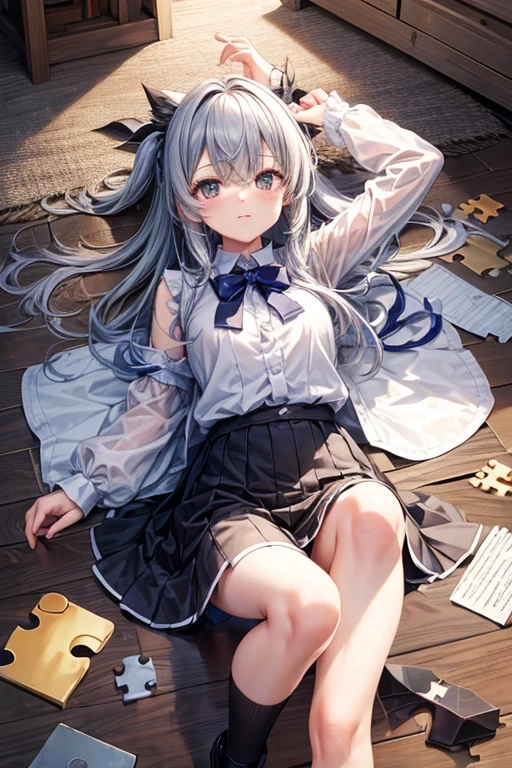 Pieces of the puzzle - **overview**: Fragments of memory fit together like a puzzle。
- **picture**: Room at dusk、Puzzle pieces scattered on the floor。