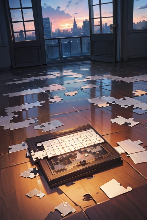 Pieces of the puzzle - **overview**: Fragments of memory fit together like a puzzle。
- **picture**: Room at dusk、Puzzle pieces scattered on the floor。