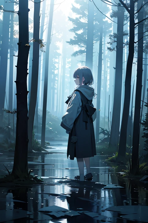 Someone's Call - **overview**: I hear someone calling。
- **picture**: A faint voice coming from deep in the forest、wood々Light coming in from between。