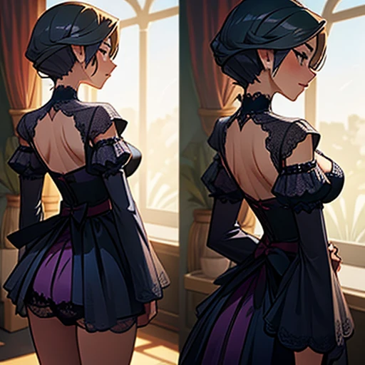 Lingerie design inspired by mirabel madrigal , in various views (front and back)