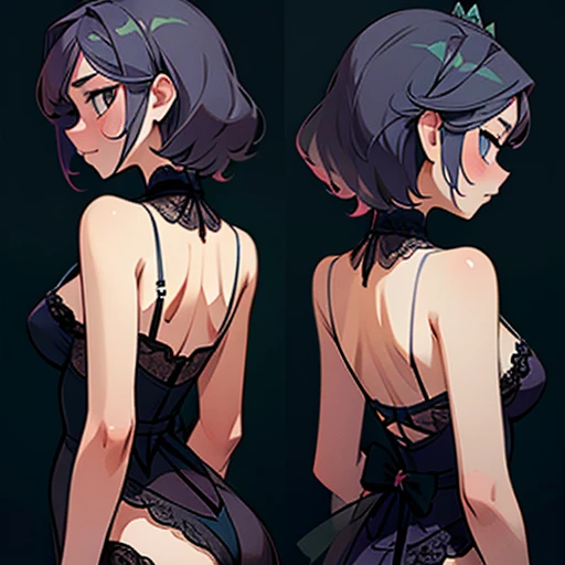 Lingerie design inspired by mirabel madrigal , in various views (front and back)