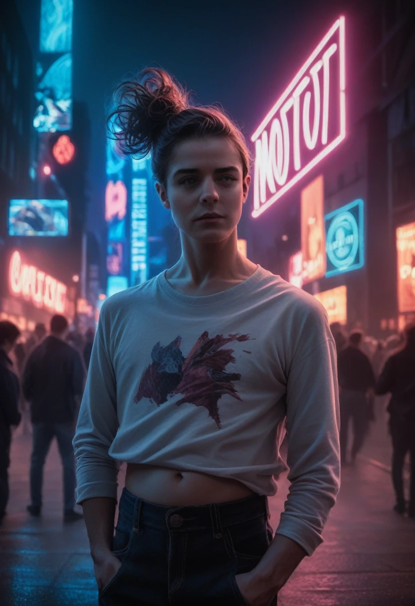 dynamic lighting, neon lights, colorful, city at night, crowd, two men, shredded clothes, visible penis, erotic, sensual, intimate, stylized, 8k, high detail, cinematic, vivid colors, dramatic lighting, photorealistic, chiaroscuro, moody atmosphere, skin texture, veins, pores, (best quality,4k,8k,highres,masterpiece:1.2),ultra-detailed,(realistic,photorealistic,photo-realistic:1.37)