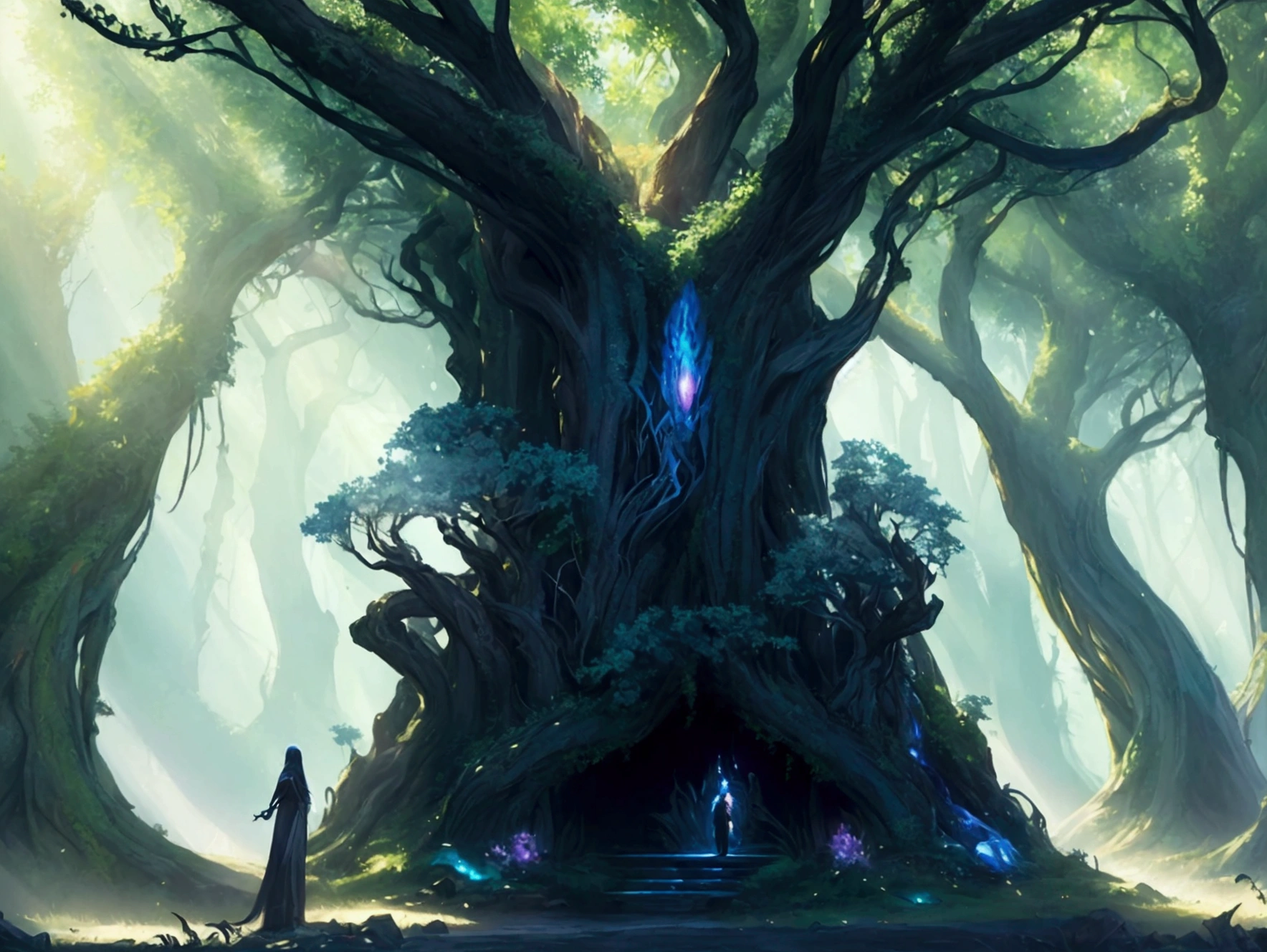 Whispers of the Grove, fantasy song, ambient album cover