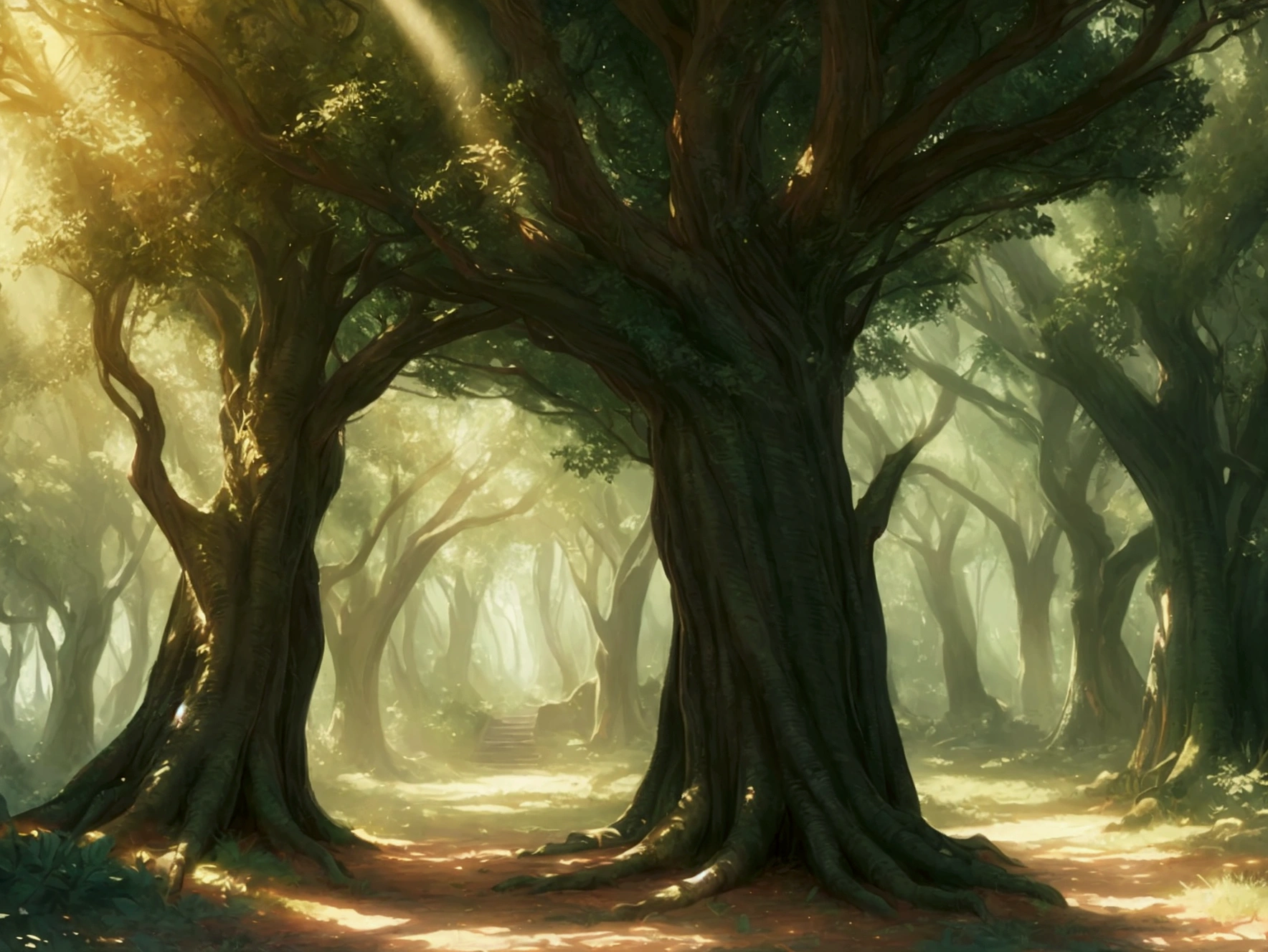 Whispers of the Grove, fantasy song, ambient album cover, max detail, masterpiece,