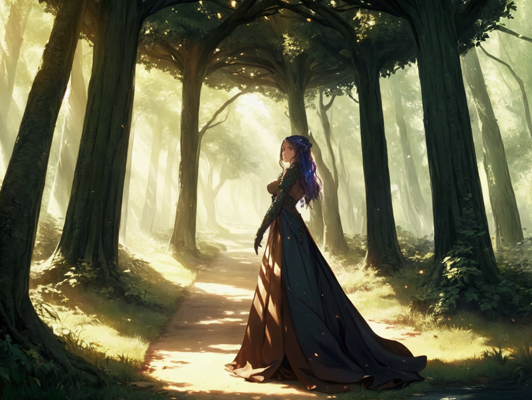 Whispers of the Grove, fantasy song, ambient album cover, max detail, masterpiece, 