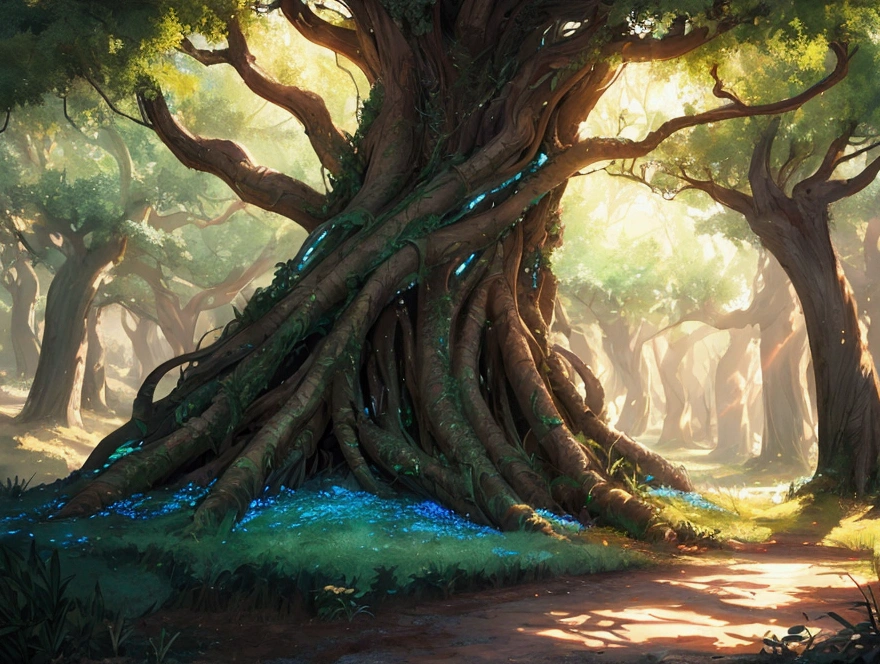 Whispers of the Grove, fantasy song, ambient album cover, max detail, masterpiece,
