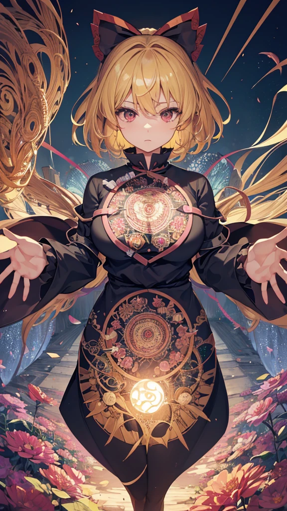 Official Art, unity 8k wallpaper, Very detailedな, Beautiful yet fleeting、((One girl))beautiful,((masterpiece)),((Marisa Kirisame)) Highest quality, (zenTangle, Mandala, Tangle, enTangle),((Accurate human body depiction)) ((Flower Ecstasy)), Very detailed, Black short hair、Dynamic Angle, ((Touhou Project)), ((The most beautiful form of chaos)), ((Blonde)).elegant, Brutalist Design, Vibrant colors, Romanticism,Adrianne&#39;genius,Ashley Wood, Atmospheric((Shiny Hair))((Wizard))((Highest quality))