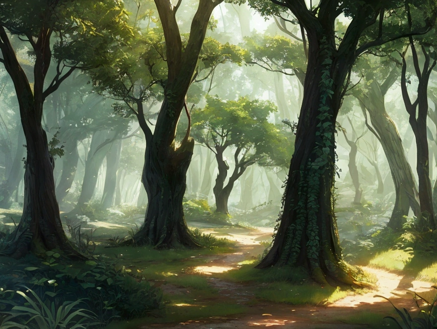 Whispers of the Grove, fantasy song, ambient album cover, max detail, masterpiece, 8K, max quality