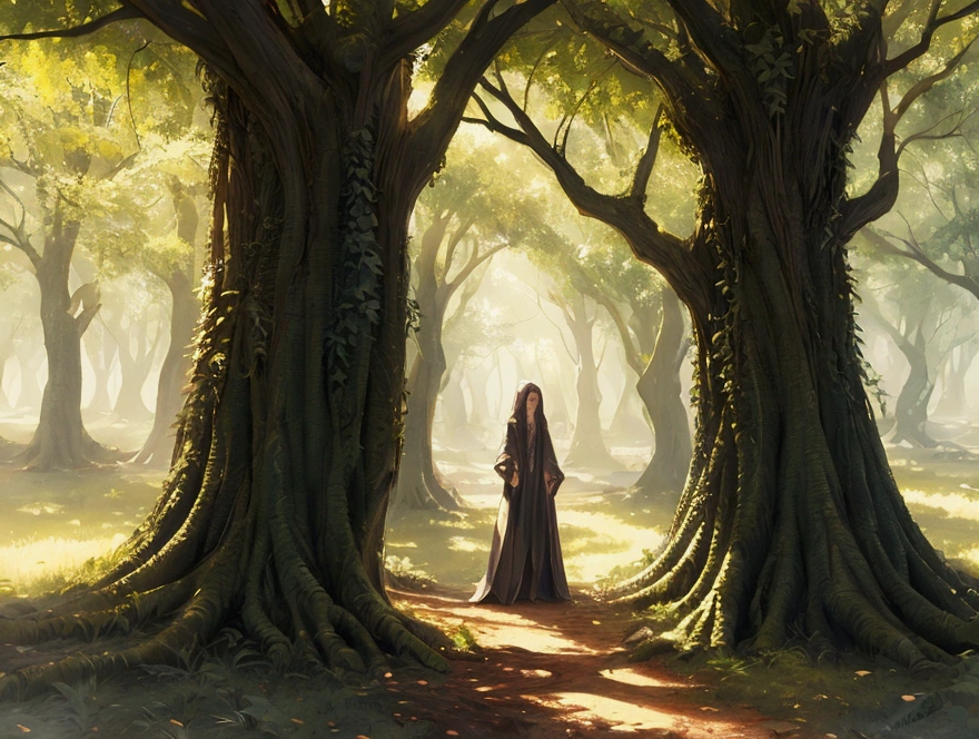 Whispers of the Grove, fantasy song, ambient album cover, max detail, masterpiece, 8K, max quality