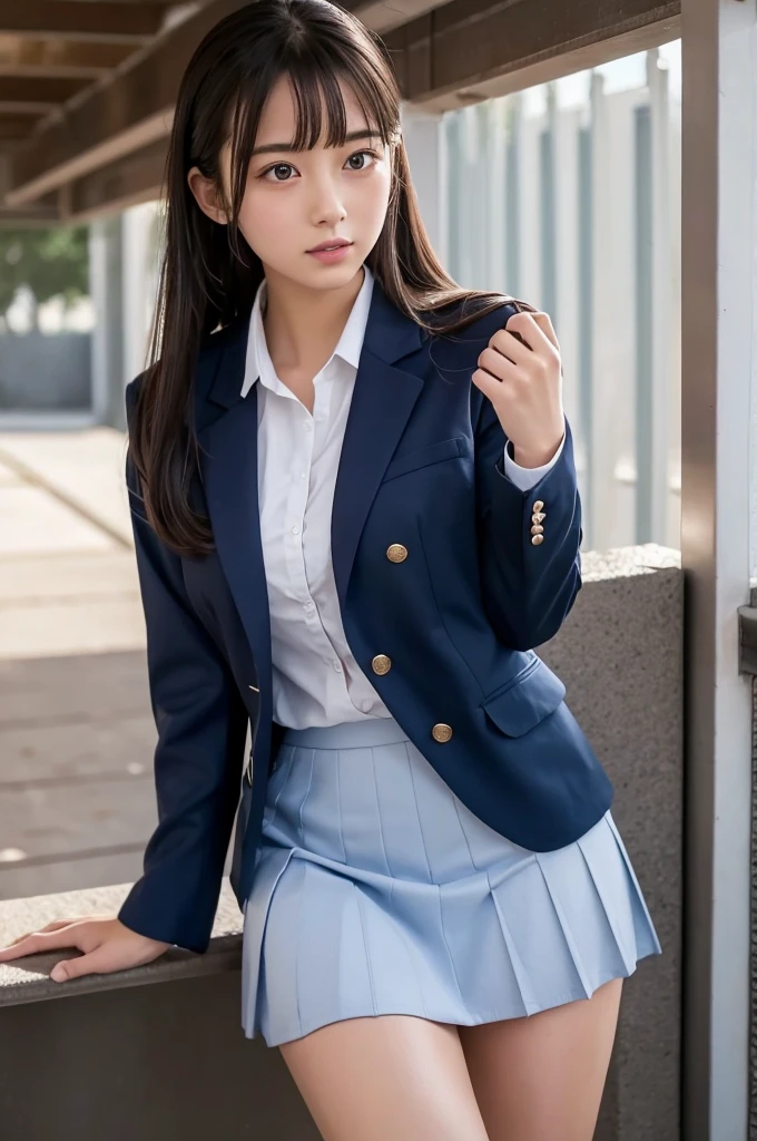 high school girl Blazer uniform My whole body is wet