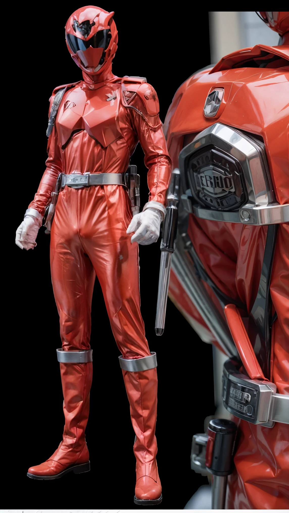 1boy, white, full body, Illustration, cinematic light, high resolution, best quality, ultra detailed, masterpiece, power suit, powerranger, suit, spd, (silver royal guard ranger suit), gold detail, holding white pistol,