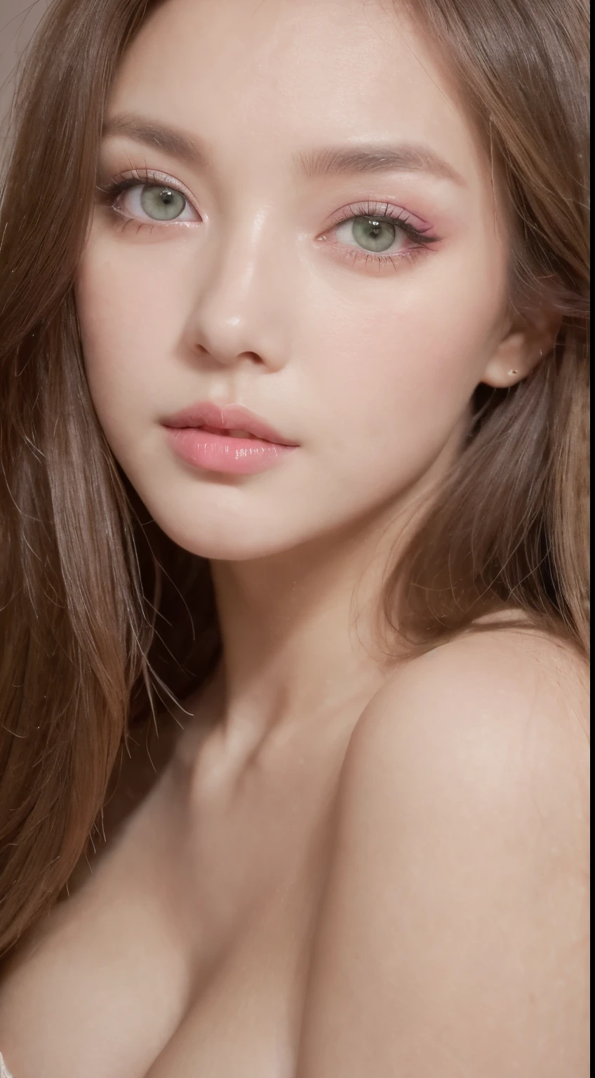 Ukrainian woman photos. Suitable for face. 25 years old, Pointed chin, RAW photos, masterpiece, Very detailed photos, Digital SLR Camera, Realistic 3.9, Ultra-high resolution, Top quality, Pink lips, Perfect makeup, Large target, Bright green eyes, White