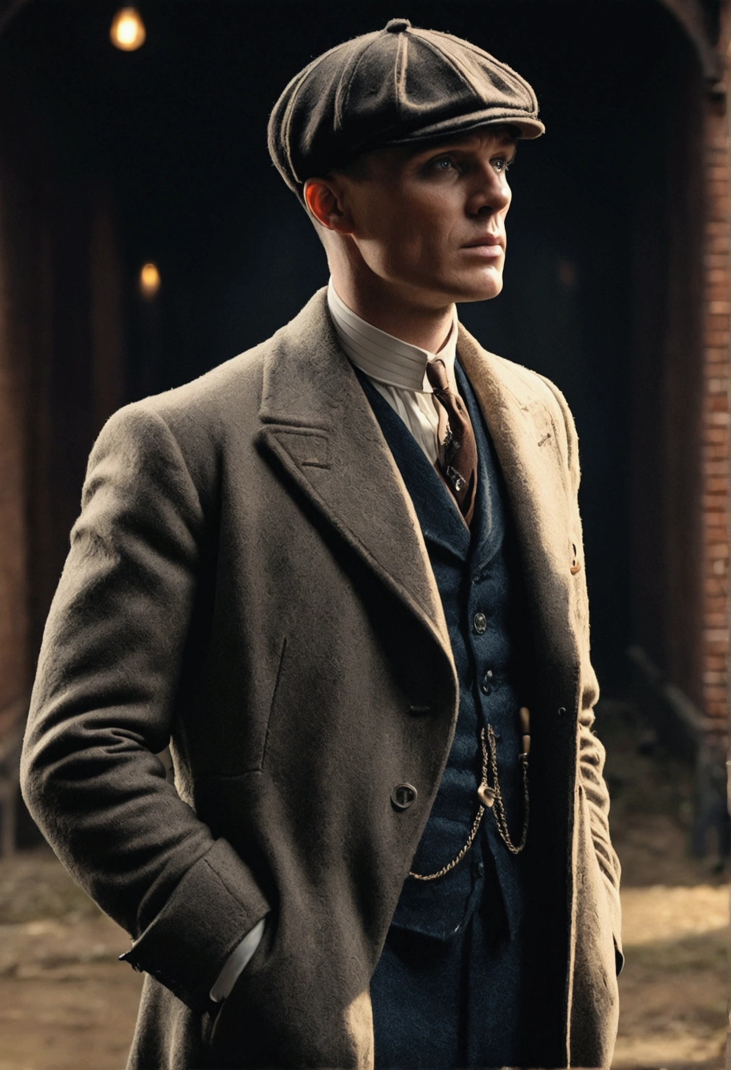 a man similar to Tommy Shelby, full body