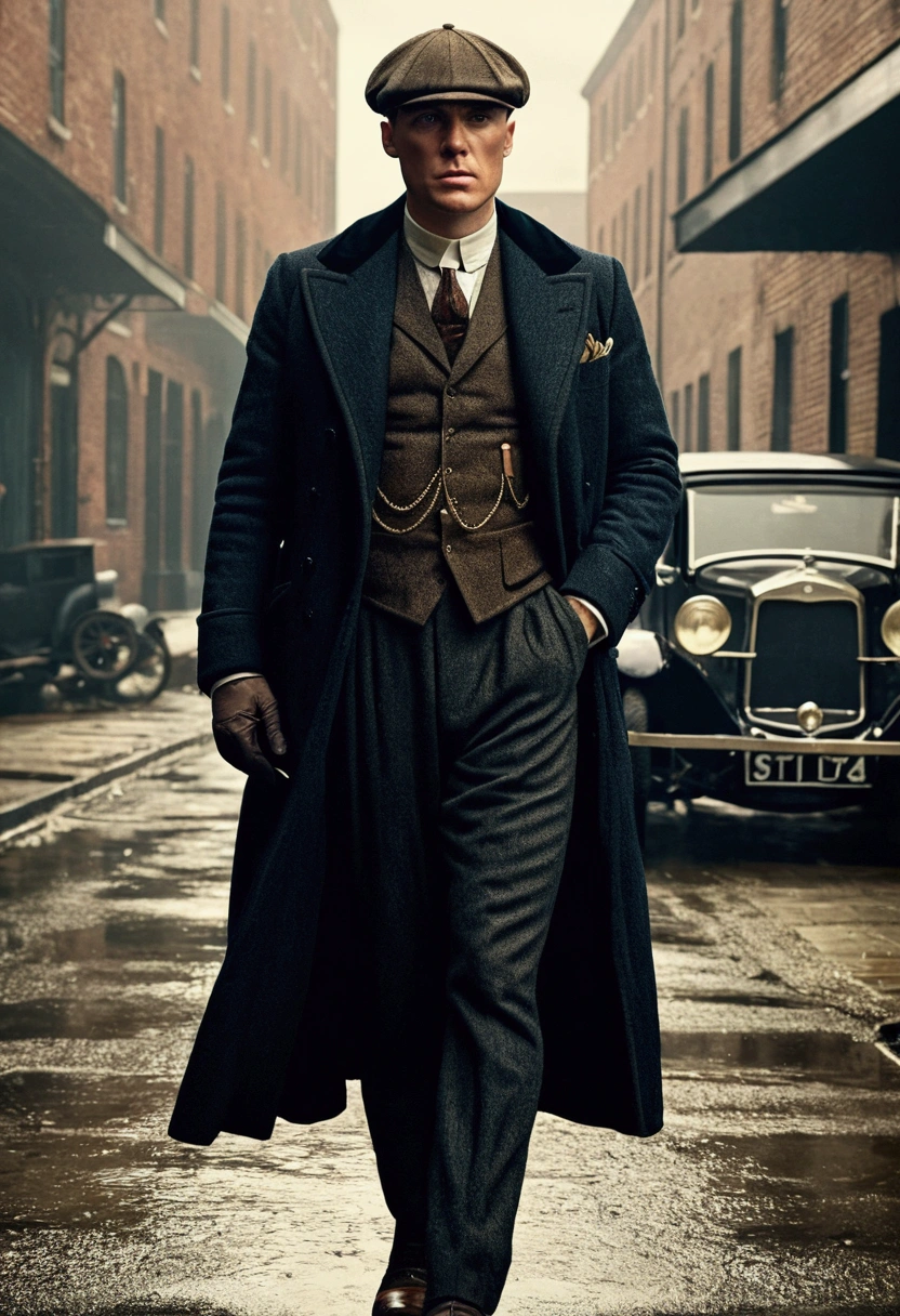 a man similar to Tommy Shelby, full body