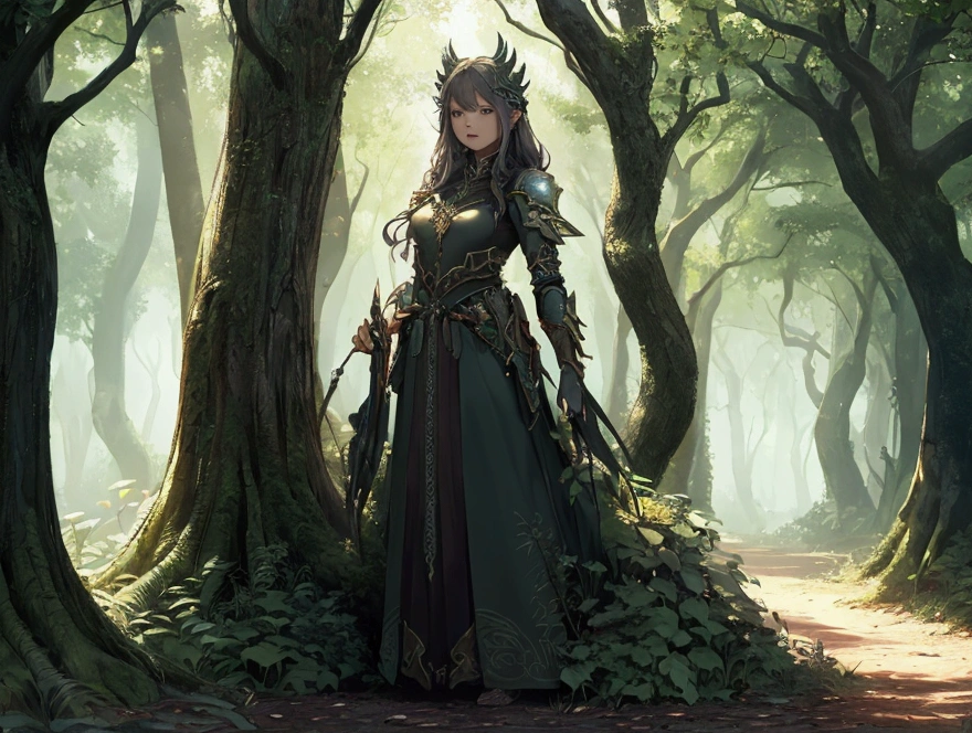 Whispers of the Grove, fantasy song, ambient album cover, max detail, masterpiece, 8K, max quality
