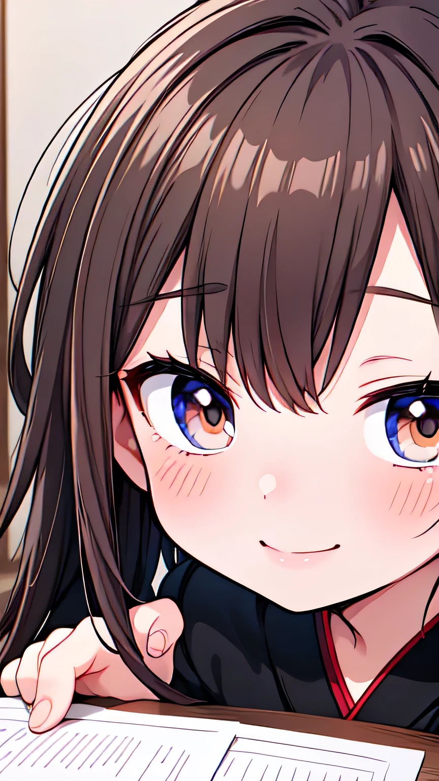 Let's think step by step,Highest quality, masterpiece, Ultra-high resolution, 8k,Show anime style ,Soft Line Art, Digital Enhancement, shojo anime touch, shojo manga core, Flowing fabric, close, Soft Drawing, Ultra-Definition Digital Anime Art, Clear facial depiction, Super detailed girl cartoon character art, Ultra-detailed manga style, Highest qualityの色,(((Face close-up))),(((Malicious smile))),Like the picture, Like the picture, Like the picture, (Tabletop,Highest quality:1.4),(8k,RAW Photos,Like the picture:1.2), Detailed skin,Detailed face,Woman with short brown hair,clear brown eyes, Anatomically perfect hands,A little chubby,Small breasts,Small butt,Japanese Idols,Cute Face,Eyes closed,Laughing with mouth open
