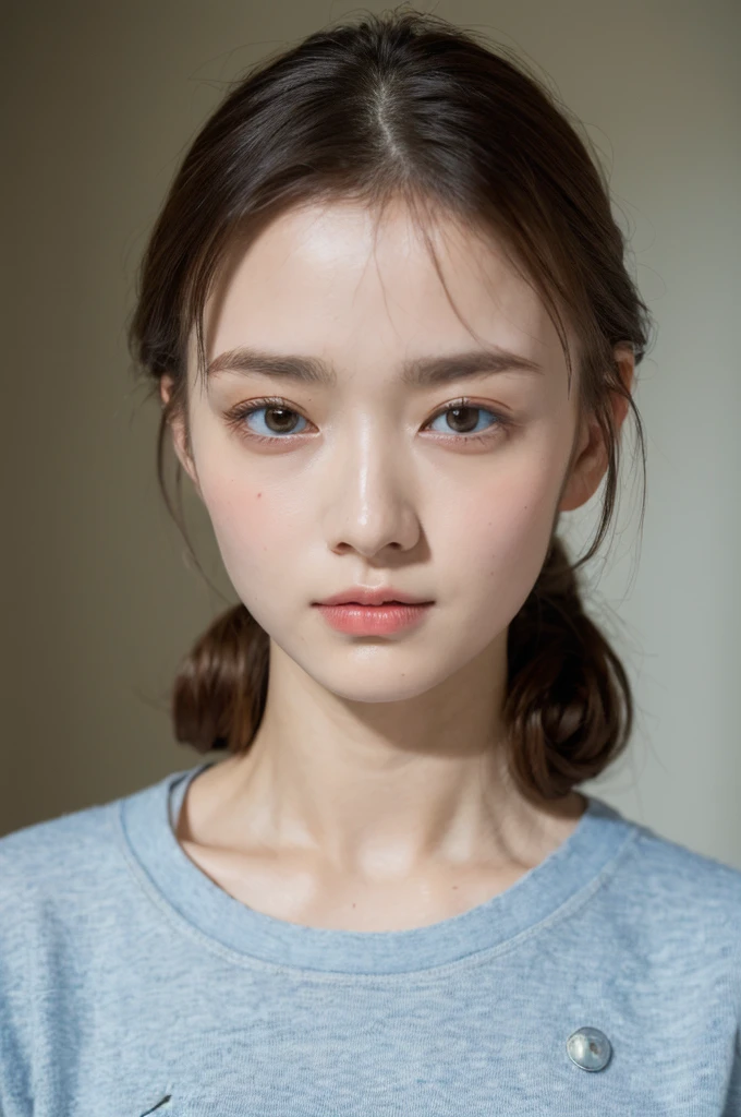 ((Highest quality, 8k, masterpiece :1.3)), One girl, Beautiful woman with slim abdominal muscles :1.3, (Random Hairstyles, Huge breasts :1.2), Casual clothing :1.2, indoor, Highly detailed face, Fine grain, double eyelid、Japanese women