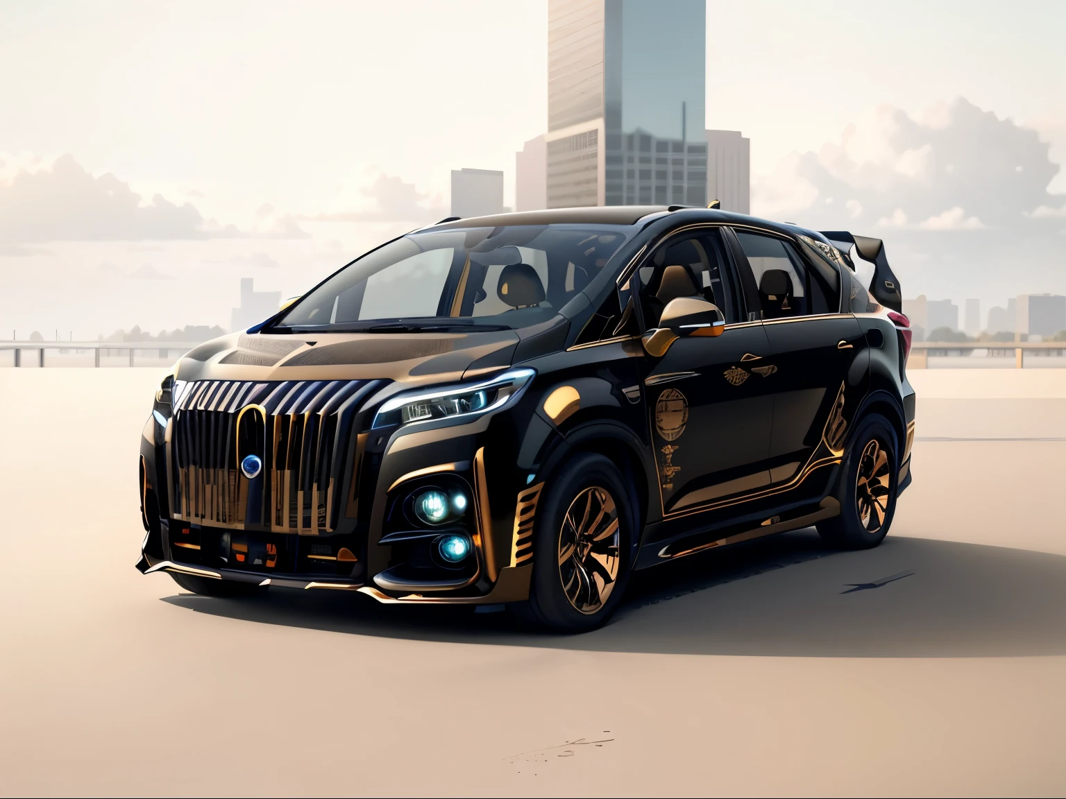 Ebony Gold Artificial Intelligence Car