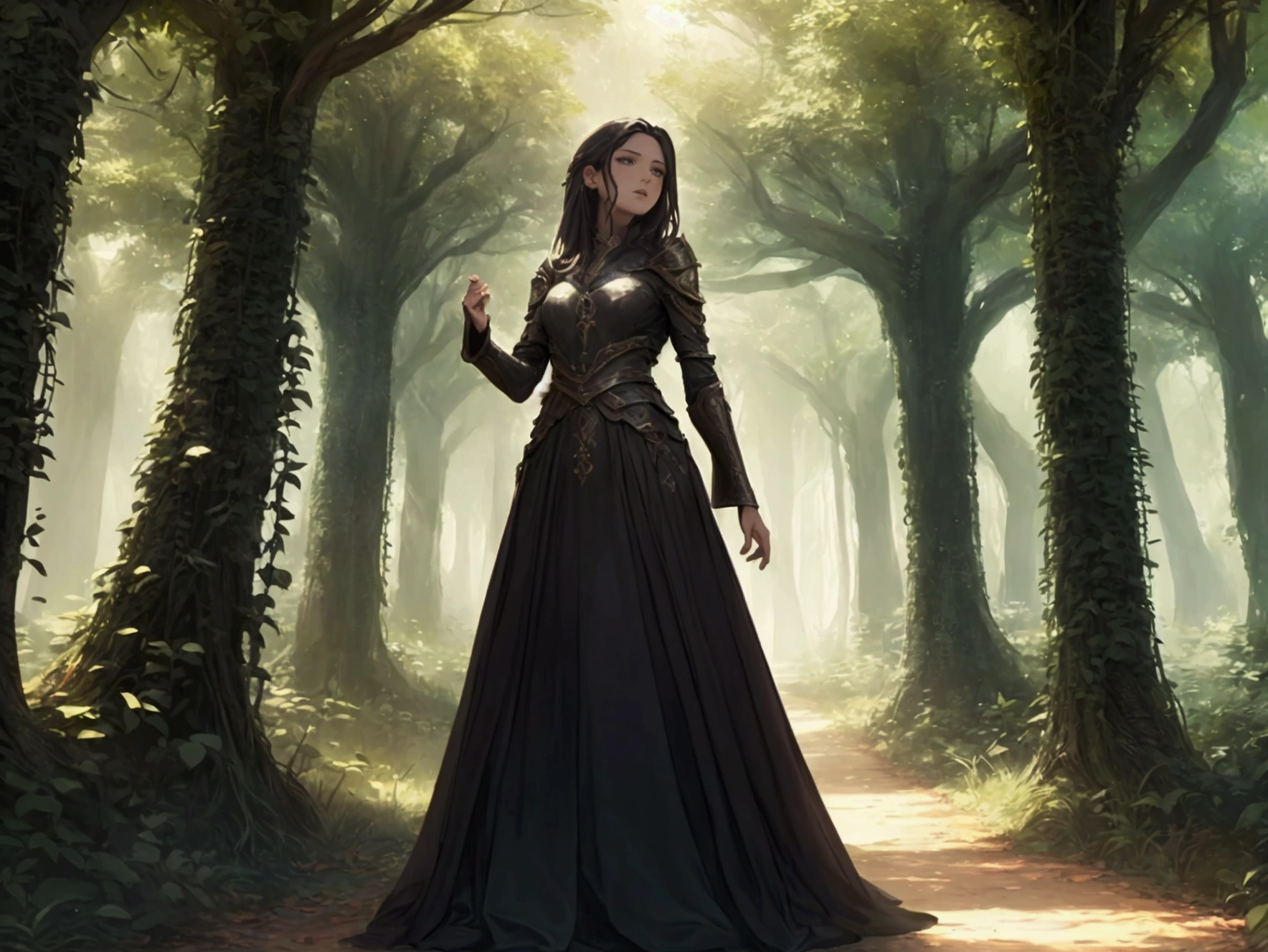 Whispers of the Grove, fantasy song, ambient album cover, max detail, masterpiece, 8K, max quality