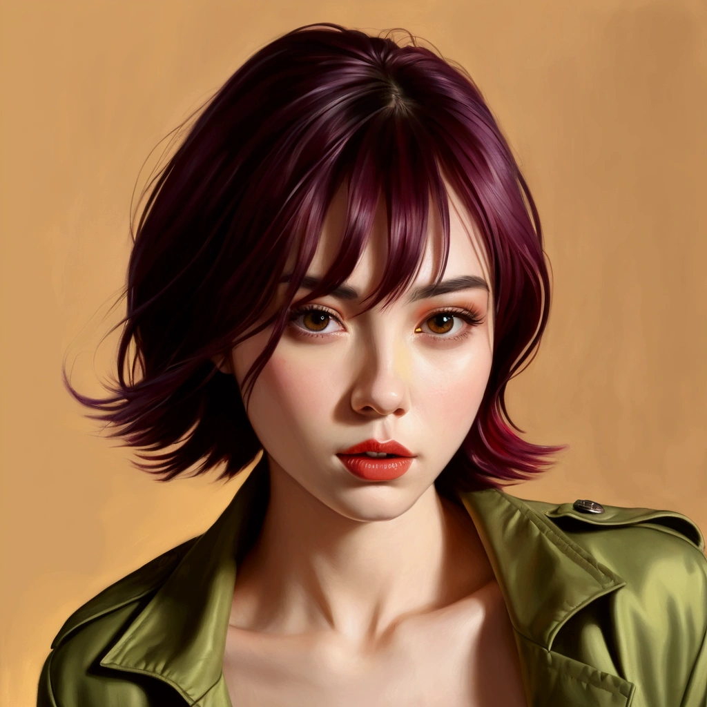 OIL PAINTING,(Style by NTY:1.4), female, scarlet art, iridescent hair, intricate, colorful 