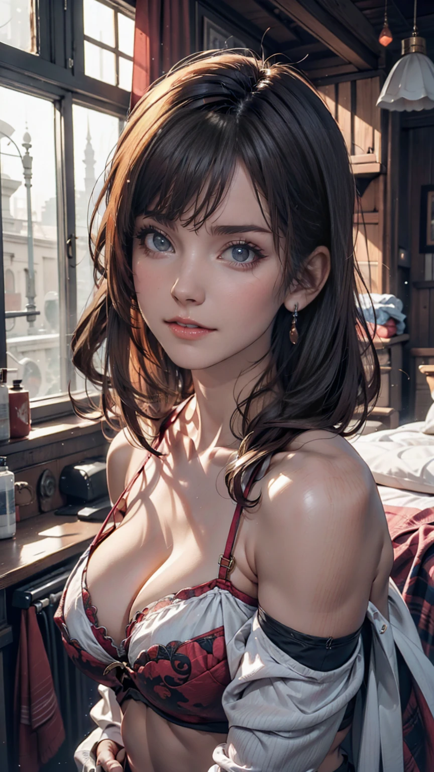 masterpiece, Highest quality, One girl, Jinx lol, alone, Large Breasts, Cleavage,, Chest Curtain, ,