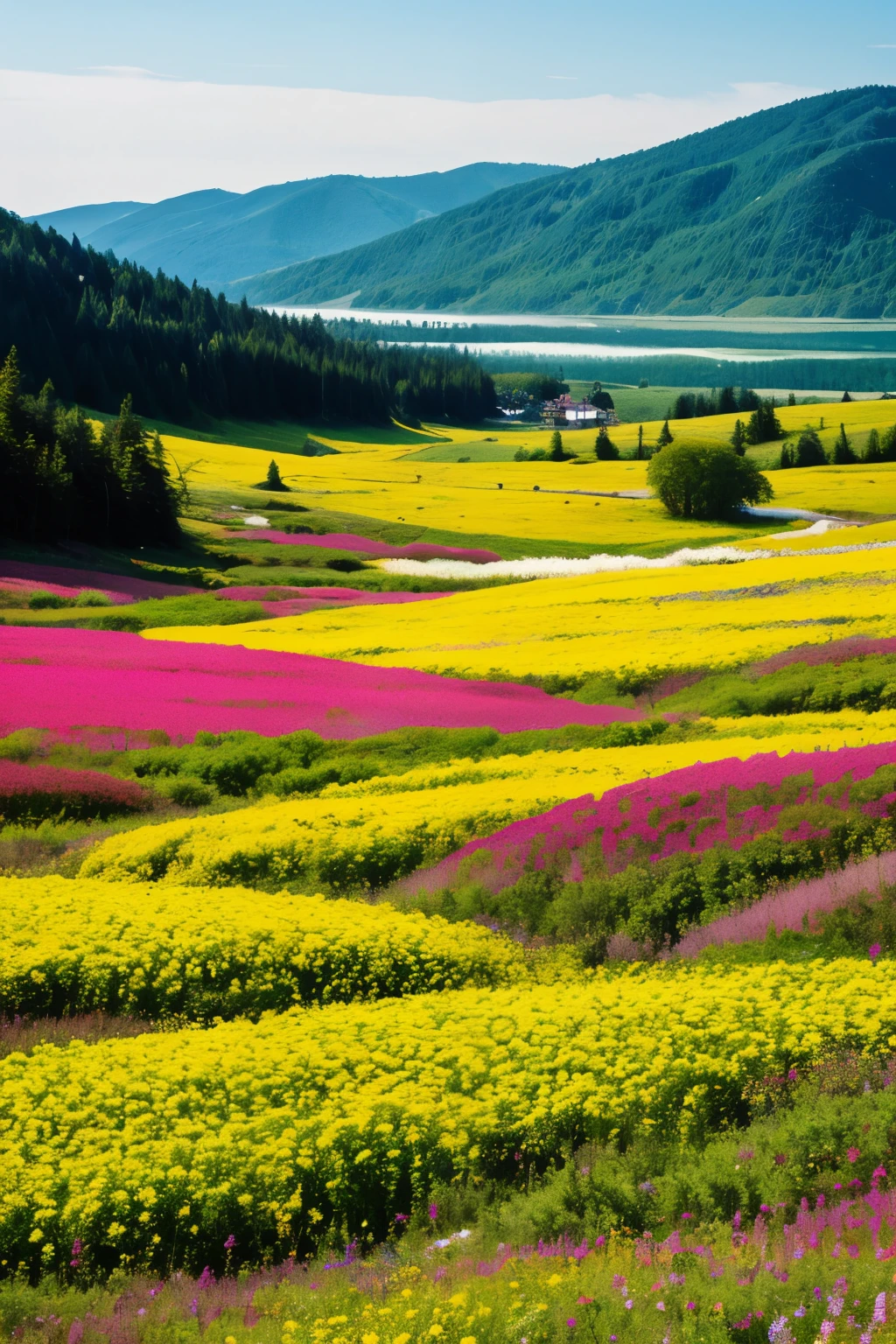 ((best quality)), ((masterpiece)), (detailed), landscape, Sea of Flowers,Wilderness