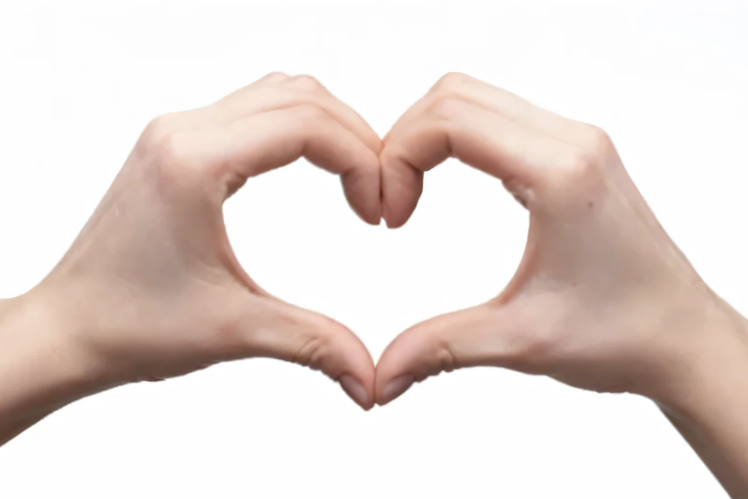 Making a heart shape with hands