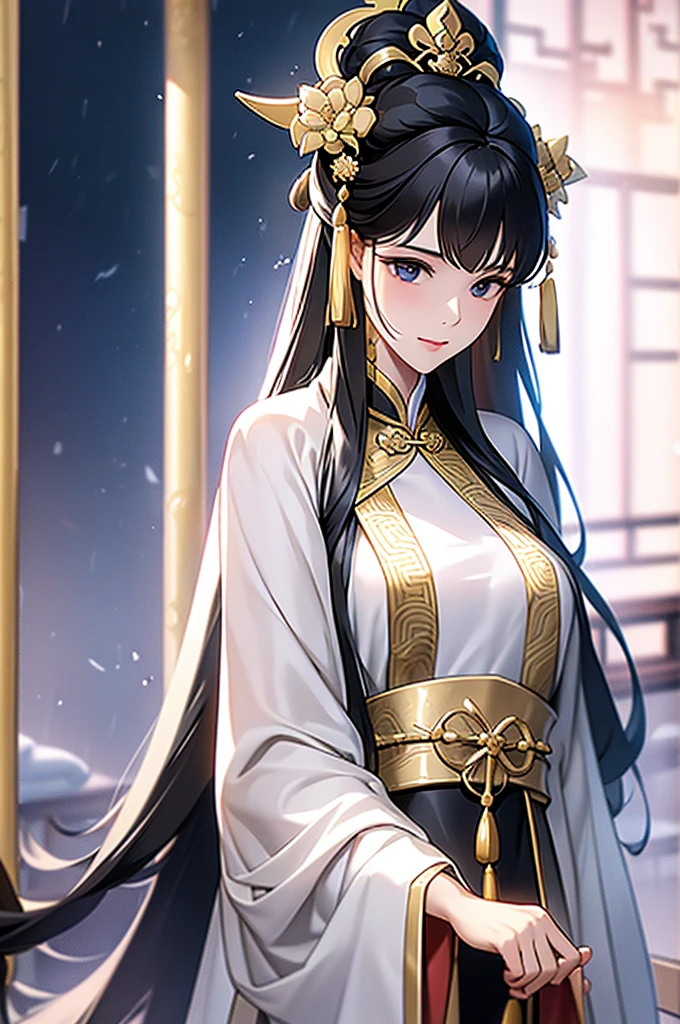 Black Hair, Immortal, Royal sister, Stepmother, Gold Robe, Taoist robe, Chinese style, Hair Bunch
