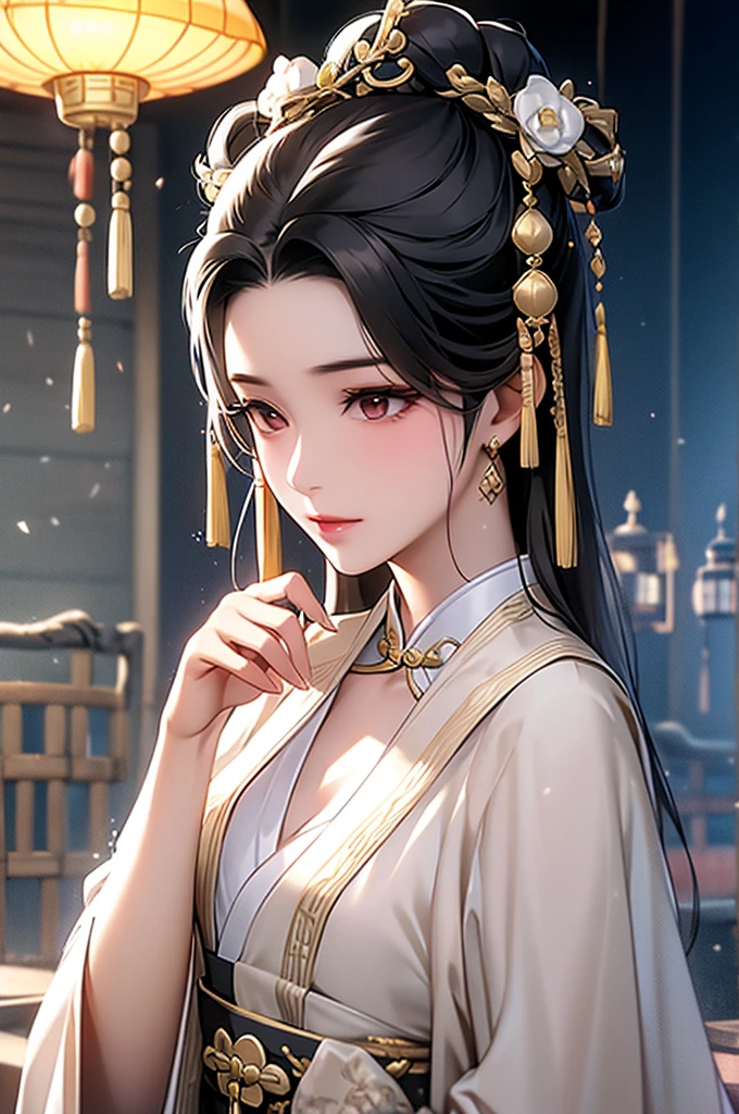 Black Hair, Immortal, Royal sister, Stepmother, Gold Robe, Taoist robe, Chinese style, Hair Bunch, light blush