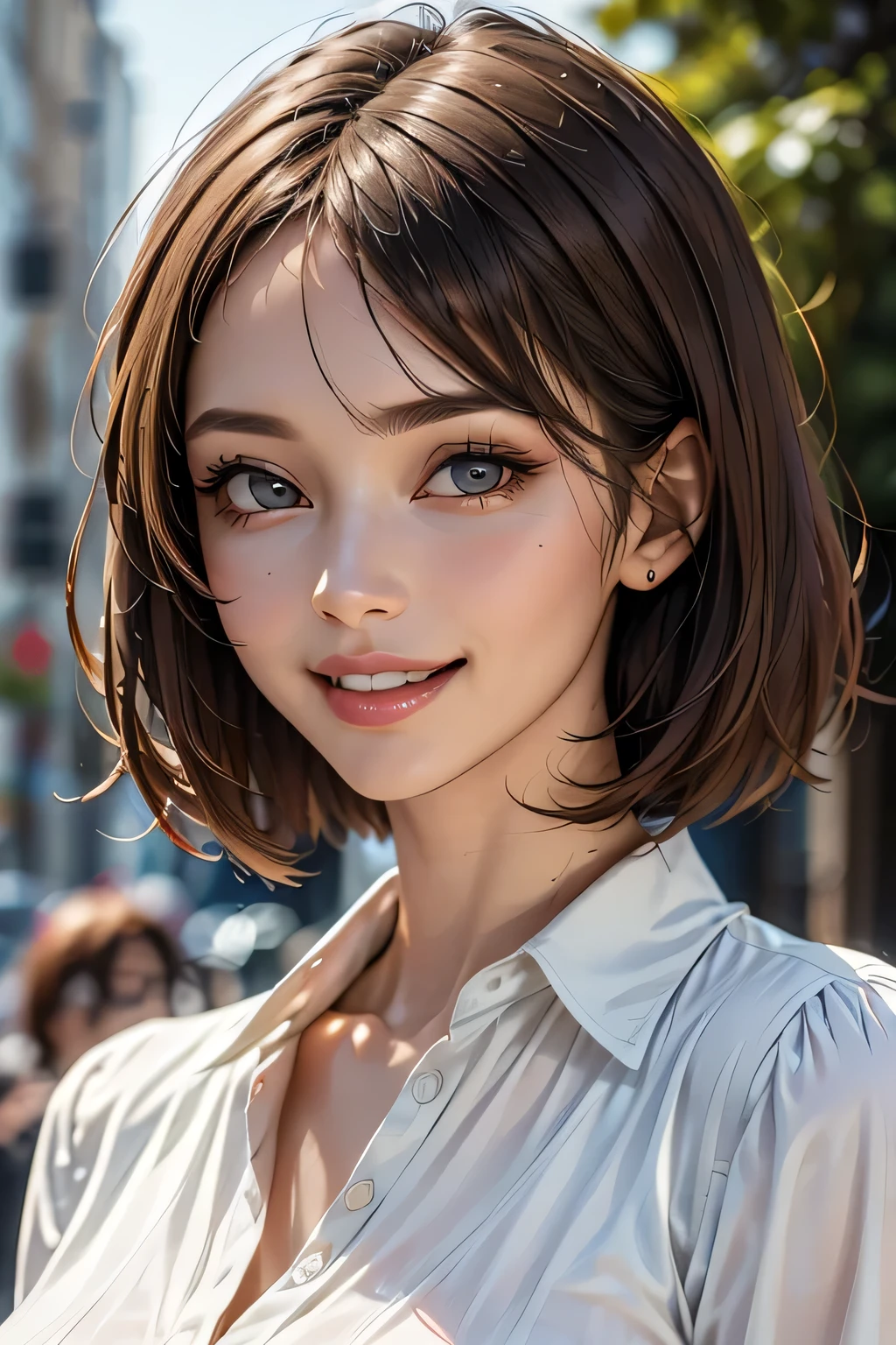 1 Female、40 years、Ultra detailed face、Detailed lips、Detailed eyes、double eyelid, (Medium Short Hair、Huge breasts:1.5)、Summer Sweaters:1.1, ((Highest quality、8k、Photorealistic, masterpiece:1.3))