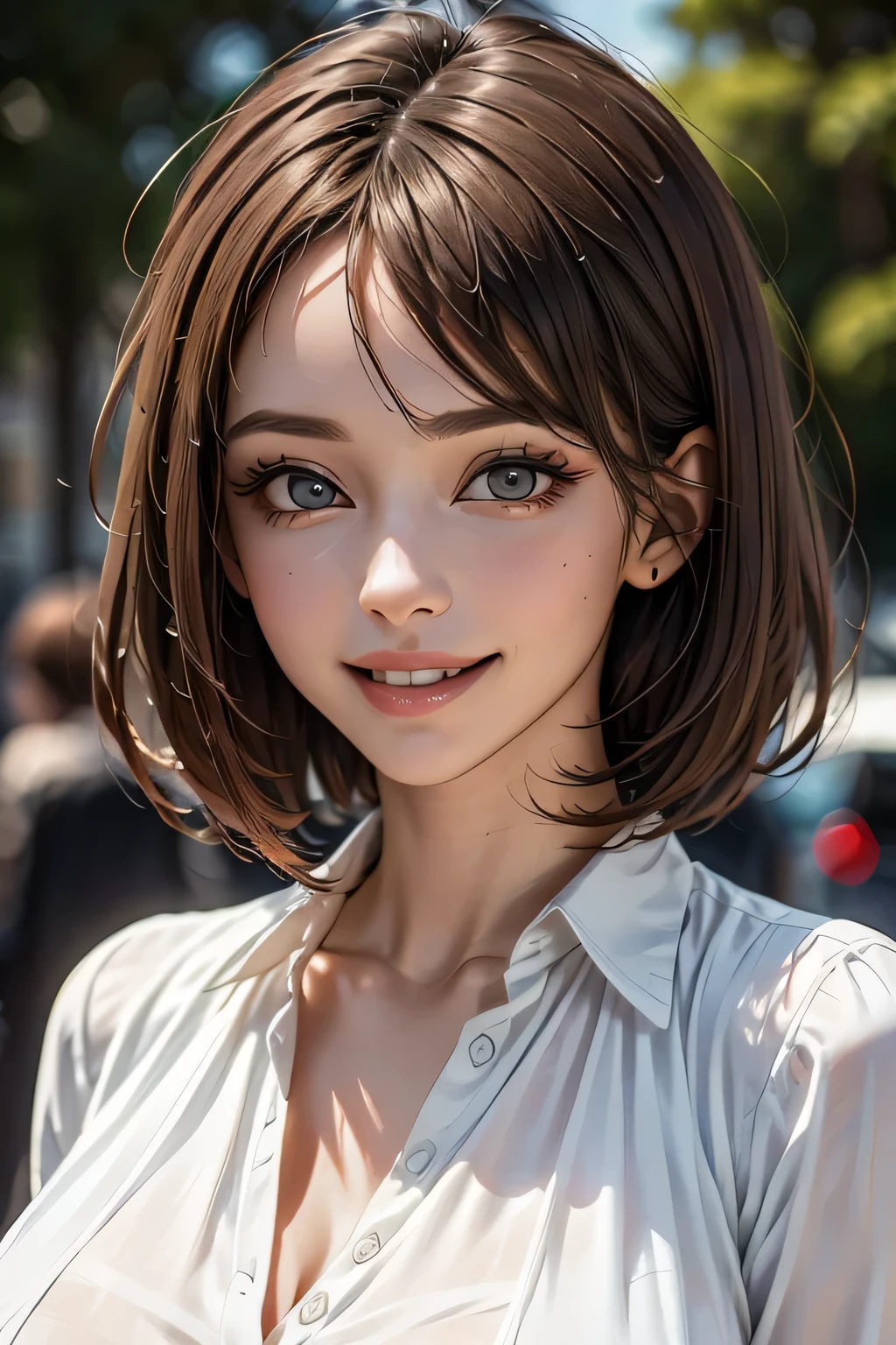 1 Female、40 years、Ultra detailed face、Detailed lips、Detailed eyes、double eyelid, (Medium Short Hair、Huge breasts:1.5)、Summer Sweaters:1.1, ((Highest quality、8k、Photorealistic, masterpiece:1.3))