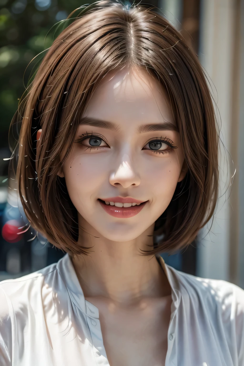 1 Female、40 years、Ultra detailed face、Detailed lips、Detailed eyes、double eyelid, (Medium Short Hair、Huge breasts:1.5)、Summer Sweaters:1.1, ((Highest quality、8k、Photorealistic, masterpiece:1.3))