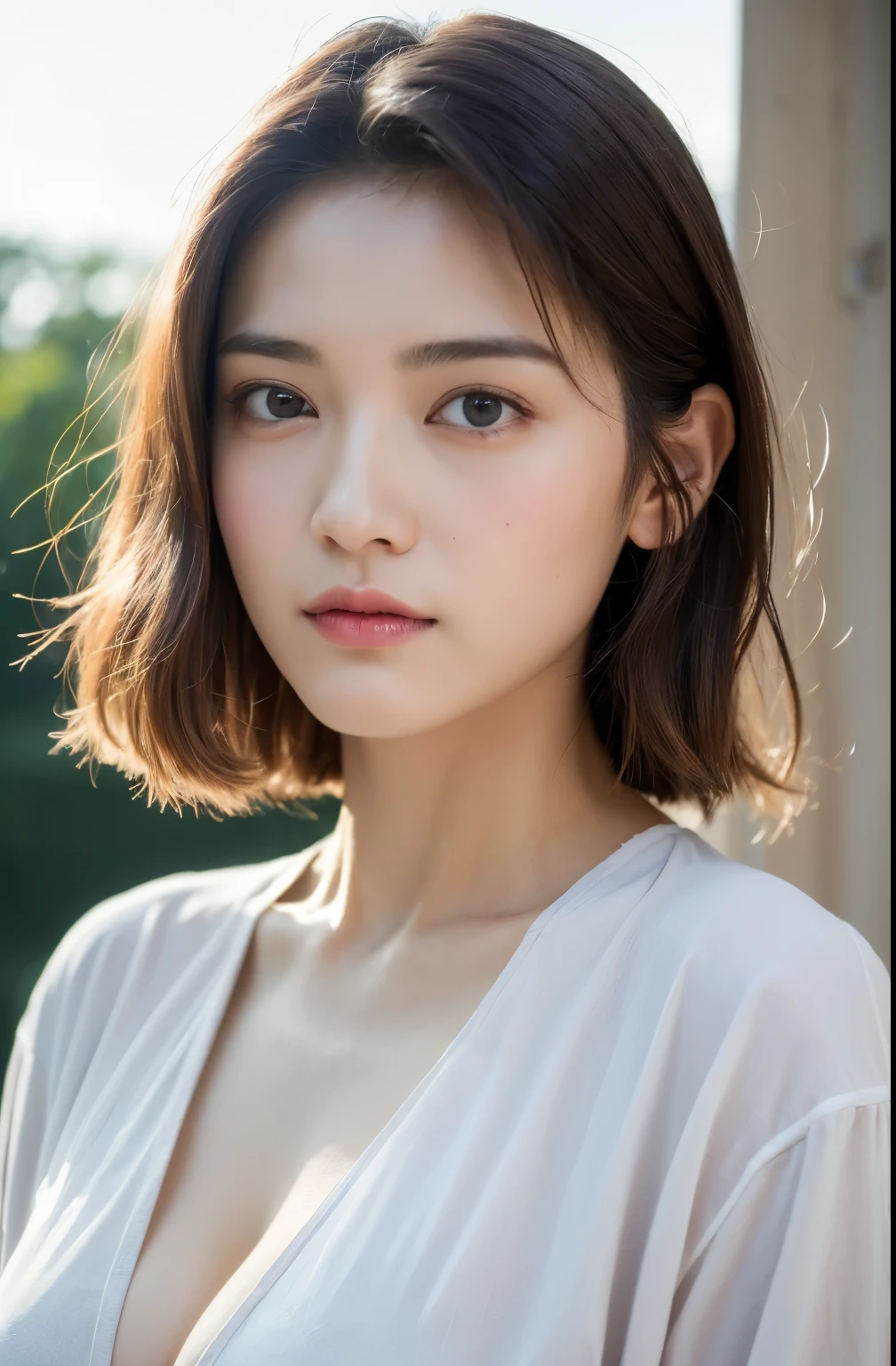 ((Highest quality, 8k, masterpiece :1.3)), One girl, Very fine skin、Dynamic Lighting、Close-up of face、Beautiful woman with slim abdominal muscles :1.3, (Random Hairstyles, Huge breasts :1.2), Casual clothing :1.2 Highly Detailed Faces, Fine grain, double eyelid、Japanese women
