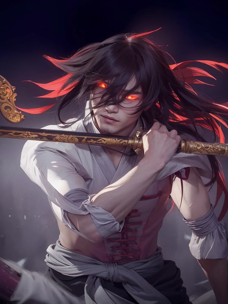 handsome guy in demon slayer art, 6 eyes, demon slayer artstyle, handsome japanese demon boy,
