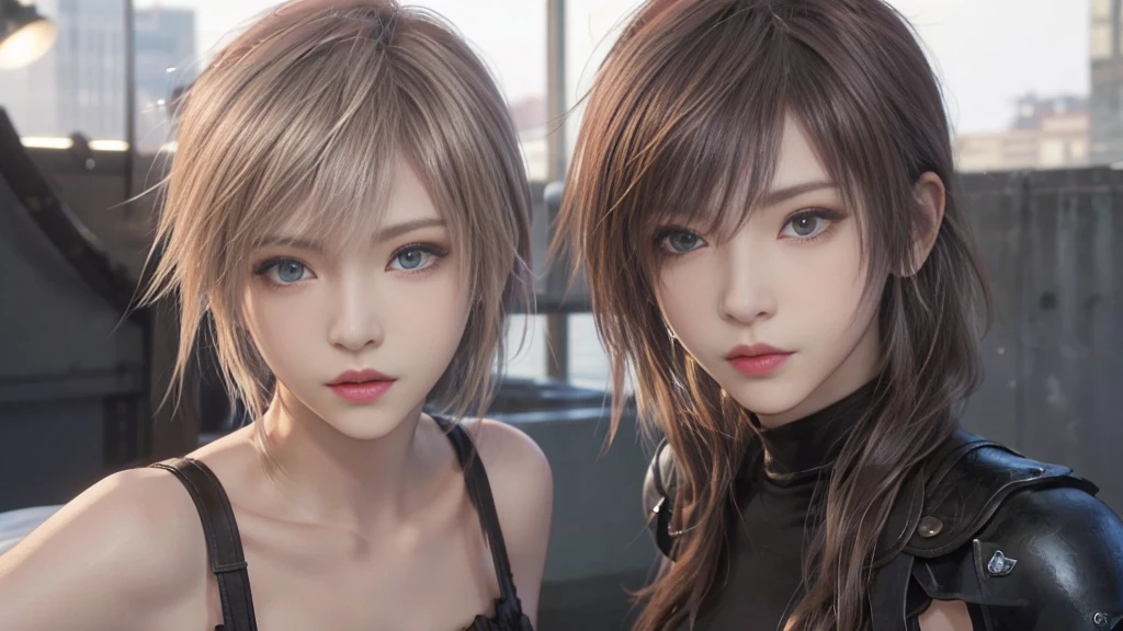 masterpiece、Highest quality、High resolution、Tabletop、wallpaper、Realistic、Bright lighting、Professional Lighting、Face Light、Smooth lighting、Japanese women、Adult、Beautiful woman、action、gravure、sexy、poor、so beautiful、Beautiful Skin、Beautiful and detailed、Detailed face、slim、moderately、short hair、Brunette Hair、Brown eyes、Looking at the camera、(Representative works:1.3)、(8k、Realistic、RAW Photos、Best image quality:1.4)、(30 year old mature woman)、Small face、Beautiful Face、(Realistic Face)、No makeup、Natural Makeup、light makeup、 (blonde、short hair:1.3)、Beautiful hairstyle、Realistic eyes、Beautiful details、 (Realistic skin)、Beautiful Skin、 (black view,String-like,belly button,good)、(black,String)、Bust C cup、 On the bed、(Lie,Rear view), High resolution, Ultra-Realistic, High resolution, Golden ratio FF Tifa、Inside a Skyscraper, 