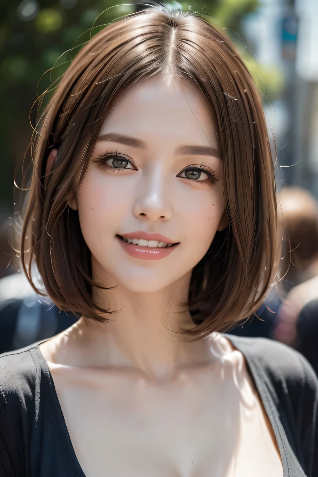 1 Female、40 years、Ultra detailed face、Detailed lips、Detailed eyes、double eyelid, (Medium Short Hair、Huge breasts:1.5)、Summer Sweaters:1.1, ((Highest quality、8k、Photorealistic, masterpiece:1.3))