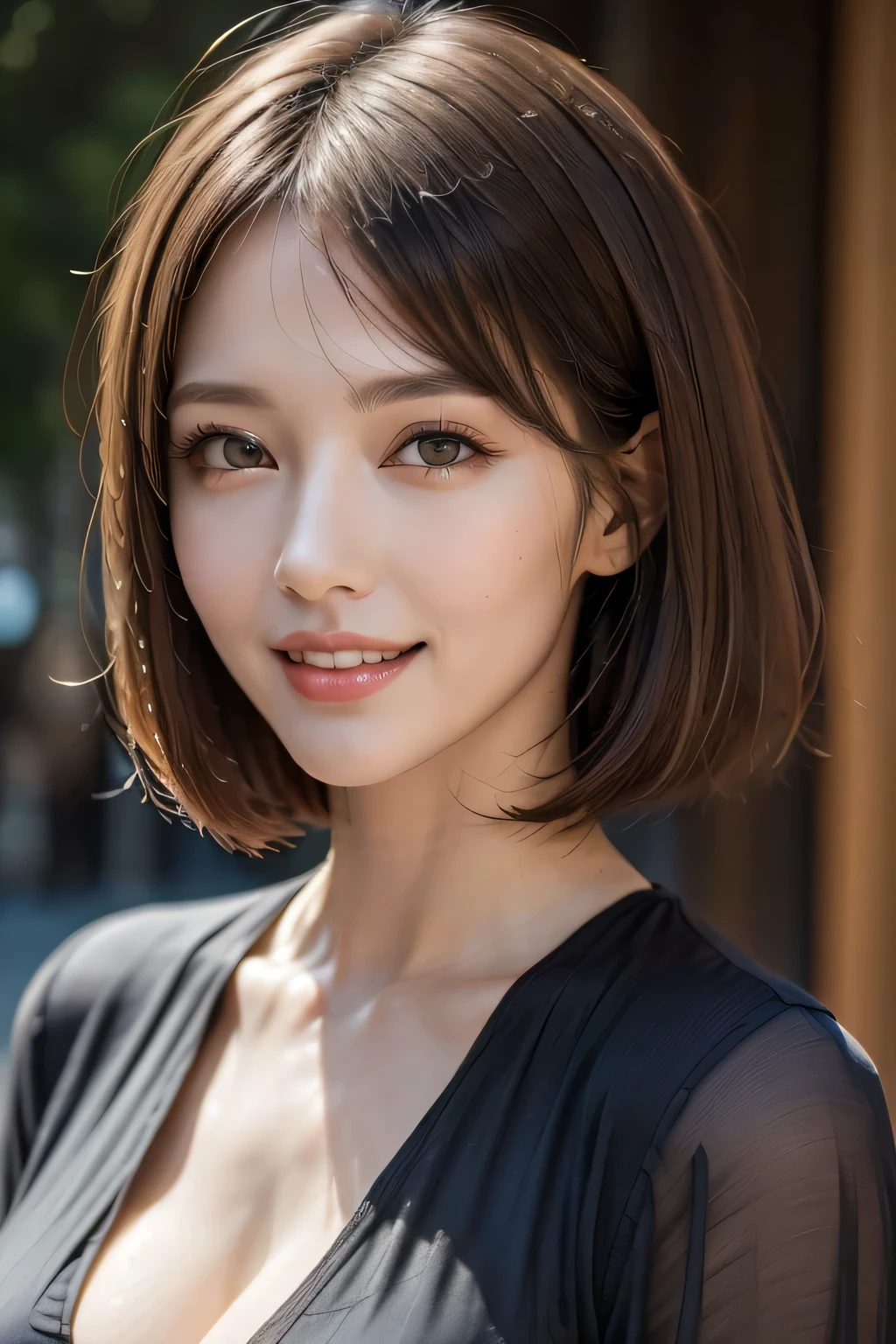 1 Female、40 years、Ultra detailed face、Detailed lips、Detailed eyes、double eyelid, (Medium Short Hair、Huge breasts:1.5)、Summer Sweaters:1.1, ((Highest quality、8k、Photorealistic, masterpiece:1.3))