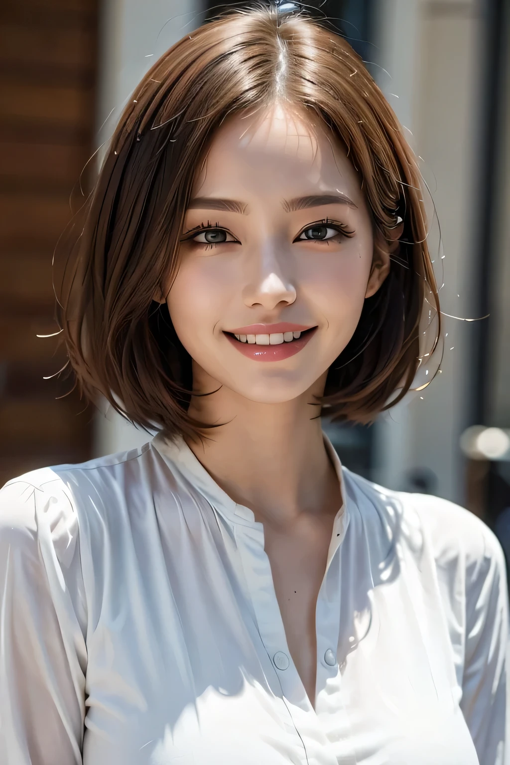 1 Female、40 years、Ultra detailed face、Detailed lips、Detailed eyes、double eyelid, (Medium Short Hair、Huge breasts:1.5)、Summer Sweaters:1.1, ((Highest quality、8k、Photorealistic, masterpiece:1.3))