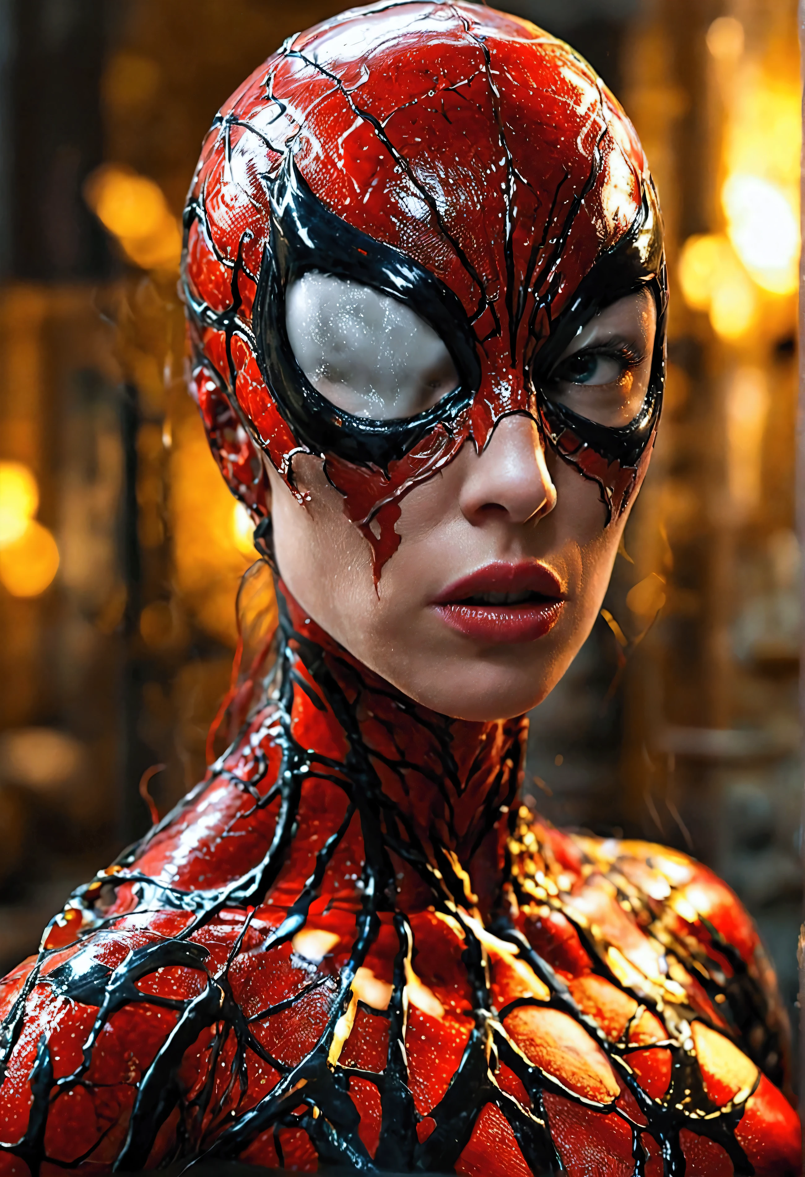 extremly muscular scarlet johanson turning into venom