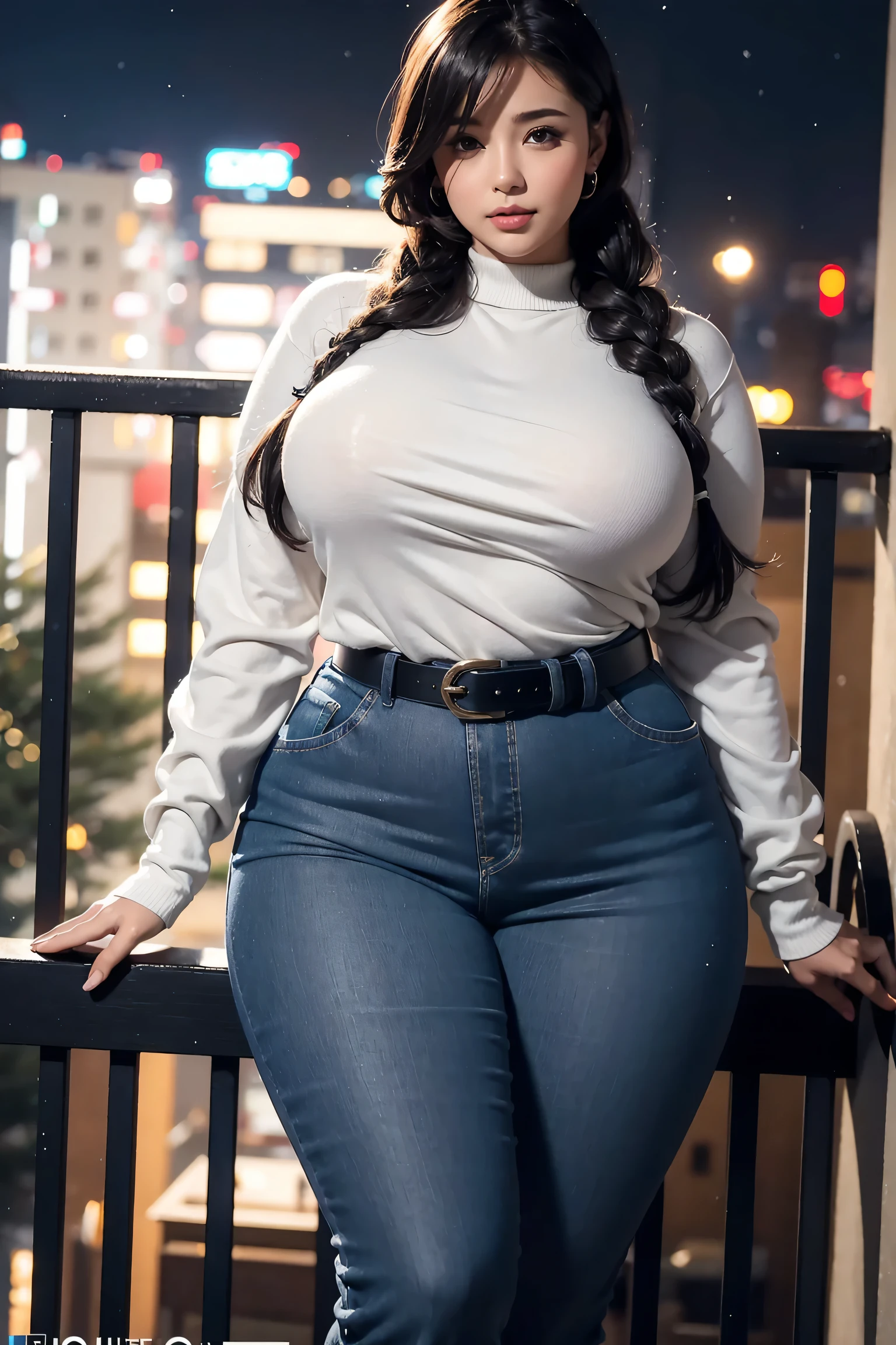 Beautiful Japanese woman, attractive plus size hourglass curvy big built woman, closeup camera view, Big and huge M cup breasts, SHEIN girl dressed in a heart pattern city fashionable & Cool jumpsuit colors: rose gold , covered bust , Standing posture gracefully, Eye contact, different hairstyles, bright eyes, thin eyebrows, fair skin, blushing cheeks, prefect View from head to toe, whole body, Ideal for high fashion or editorial shoots., Very realistic skin texture, View from head to toe, whole body shot, whole body view, smiley face, black hair, Child's face, Perfect skin tone lighting, Very realistic skin texture, bigger waist, busty, big ass, fleshy thighs, thick thighs, busty, whole body view, industrial warehouse: exposed brick, Metal beams, And gritty, urban feel.