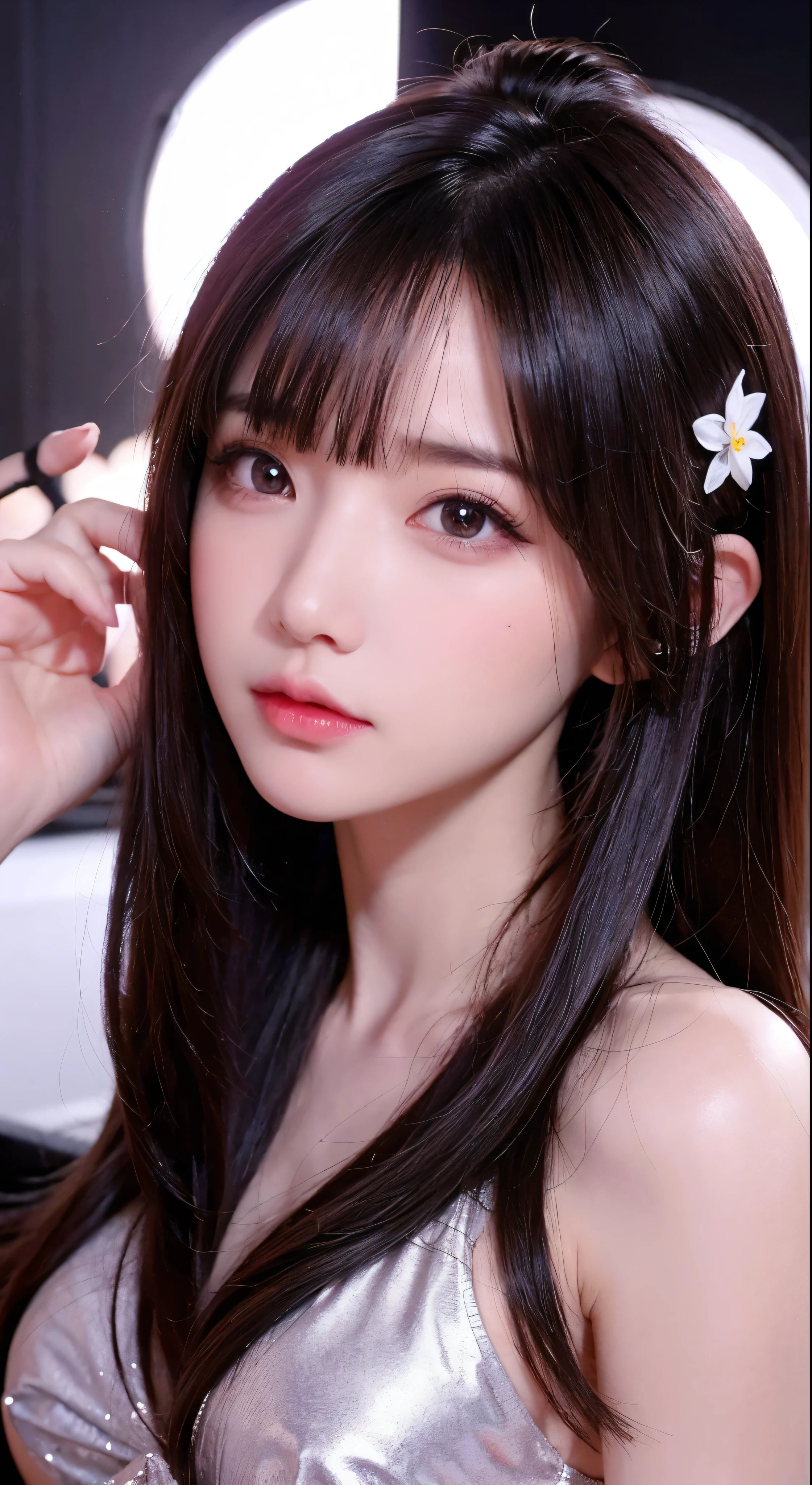 face, closeup, closeup shot, shiny hair, shiny clothes, shiny, extremely detailed eyes, extreme details, realistic, cinematic, detailed, masterpiece, 4k, 8k, , PunkAI,, FantasyAI_Burple,, indoors, hu tao (genshin impact), genshin impact, hat, symbol-shaped pupils, red eyes, brown hair, star-shaped pupils, flower-shaped pupils, bangs, black nails, black headwear 