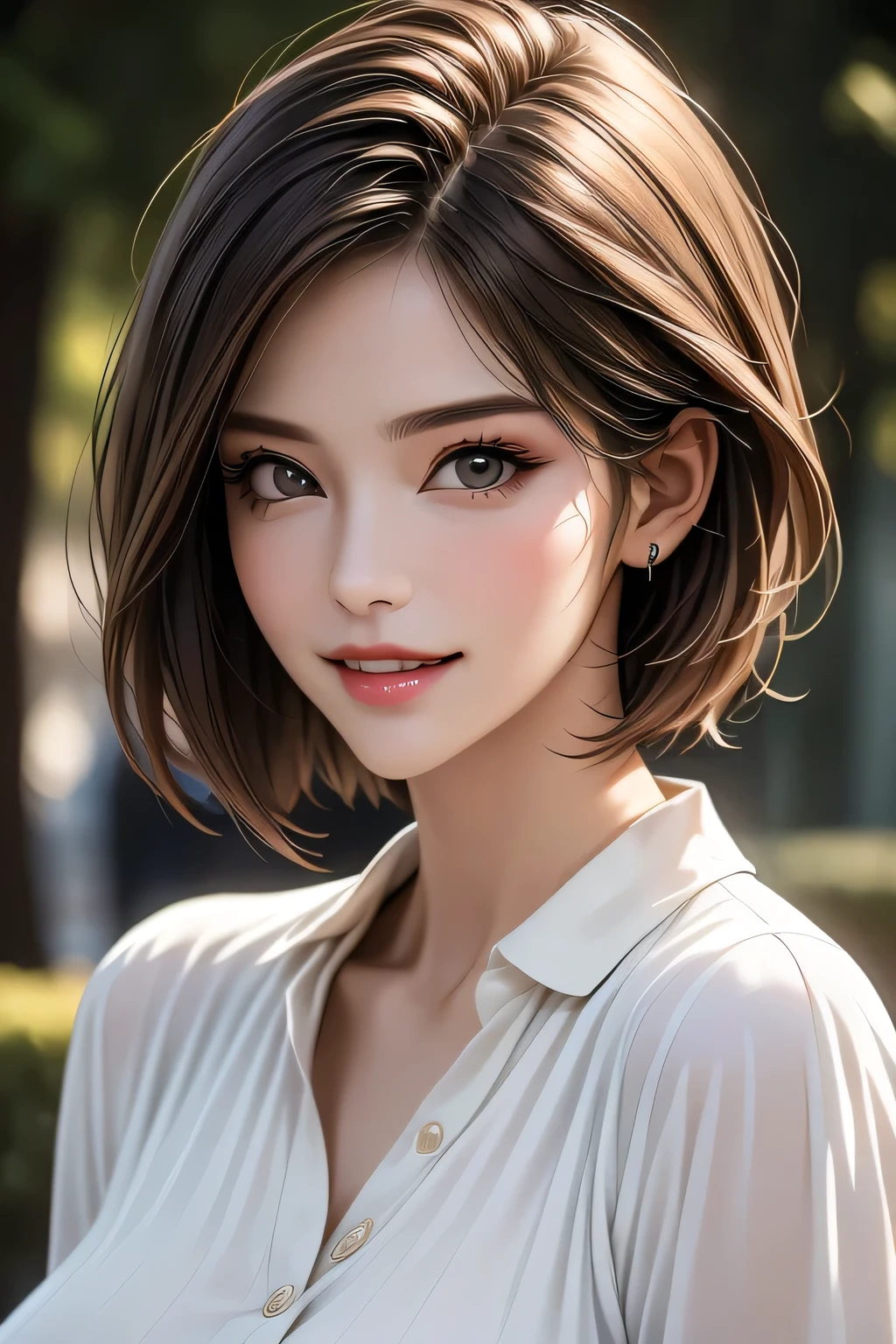 1 Female、40 years、Ultra detailed face、Detailed lips、Detailed eyes、double eyelid, (Medium Short Hair、Huge breasts:1.5)、Summer Sweaters:1.1, ((Highest quality、8k、Photorealistic, masterpiece:1.3))