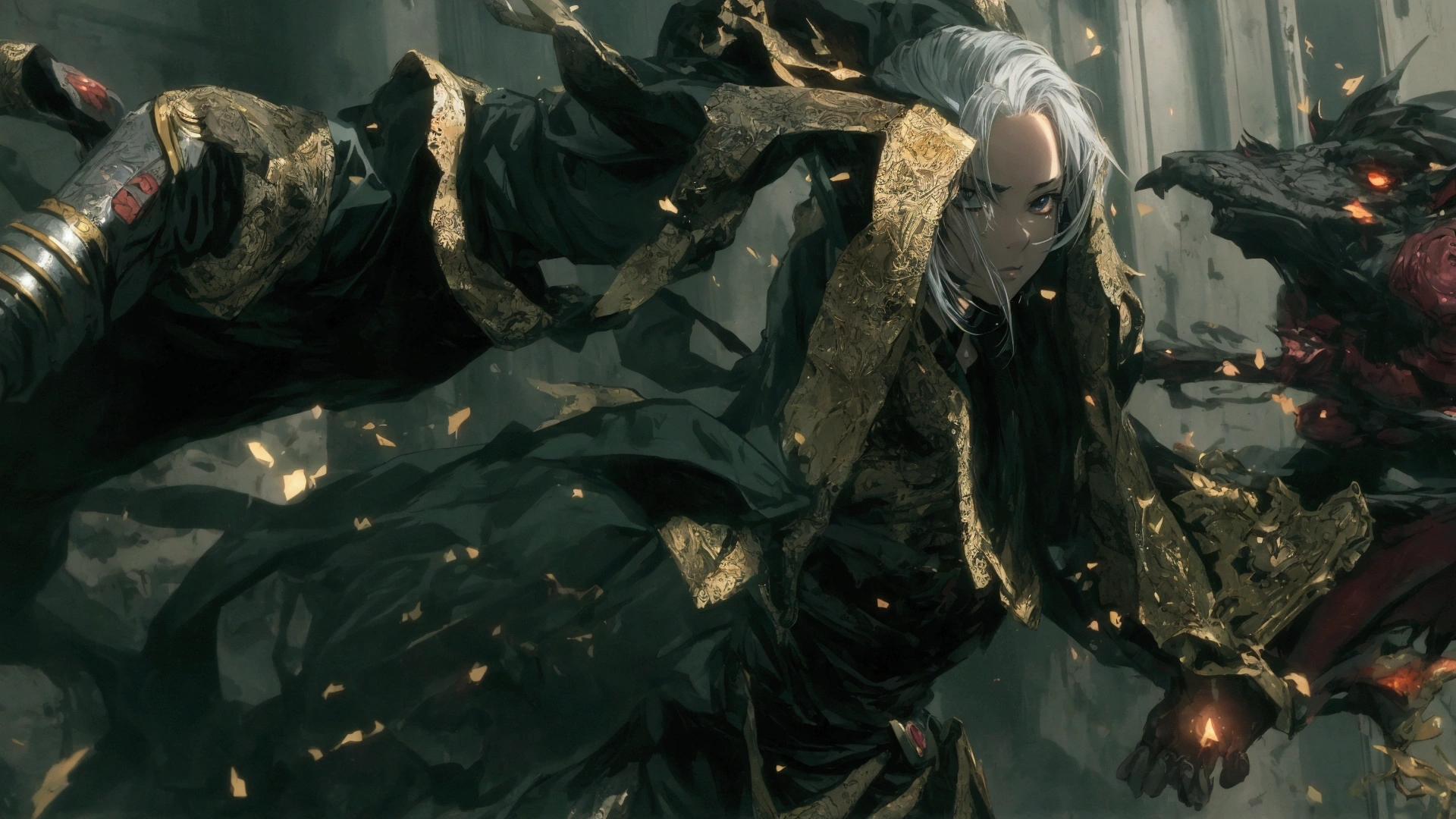 make this character into anime art style, man face, change background 
