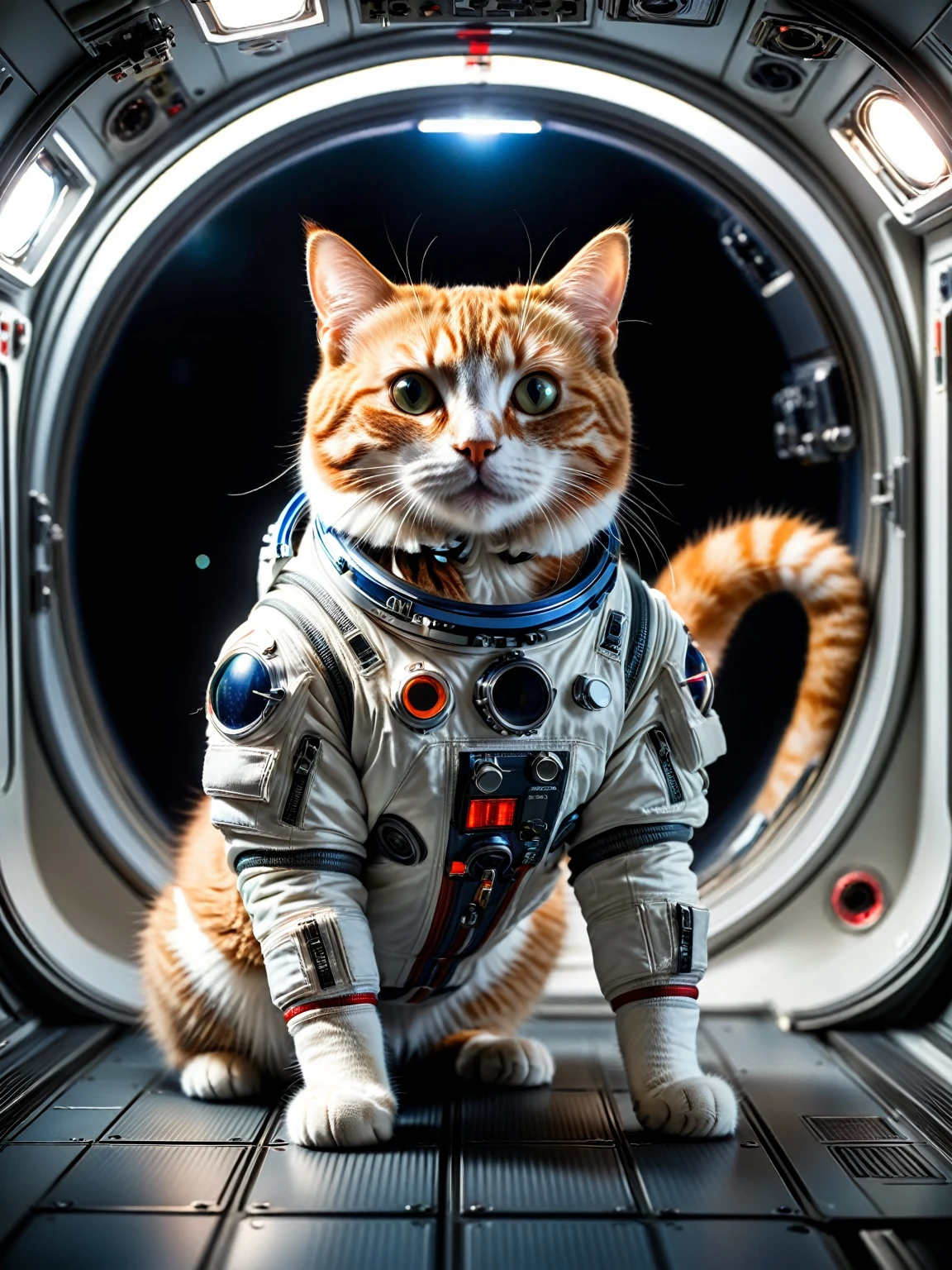 ((photograph)), Many cute cats , space suit, incredible light, dynamic gesture, dynamic camera,Masterpiece, best quality, dark shadow, ((Inside the space station)), Aperture 1.4, Shoot 50 mm., dlsr, Portrait, High quality photographgraphy, 3 points of illumination, Flash with softbox, 4K, canon them r3, HDR, smooth, Sharp focus, high resolution, award winning photograph, 80mm, f2.8, Bokeh negative prompt  , details, realistic, 8k uh, High quality