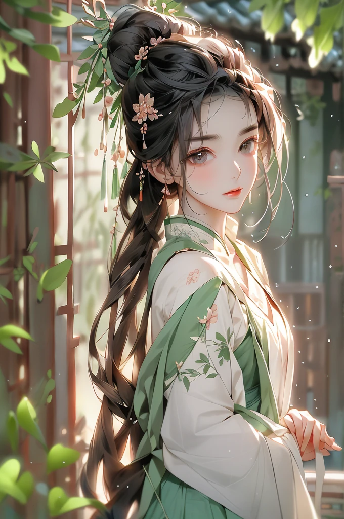- Eyebrows are like willow leaves in early spring, Often containing rain and hatred; The face is like a peach blossom in March, Hide the moonlight. Elegant slender waist, And nervous swallows are lazy: The jade exterior is mesmerizing, And the flower explains the rank age, And the fragrance is elegant and elegant..