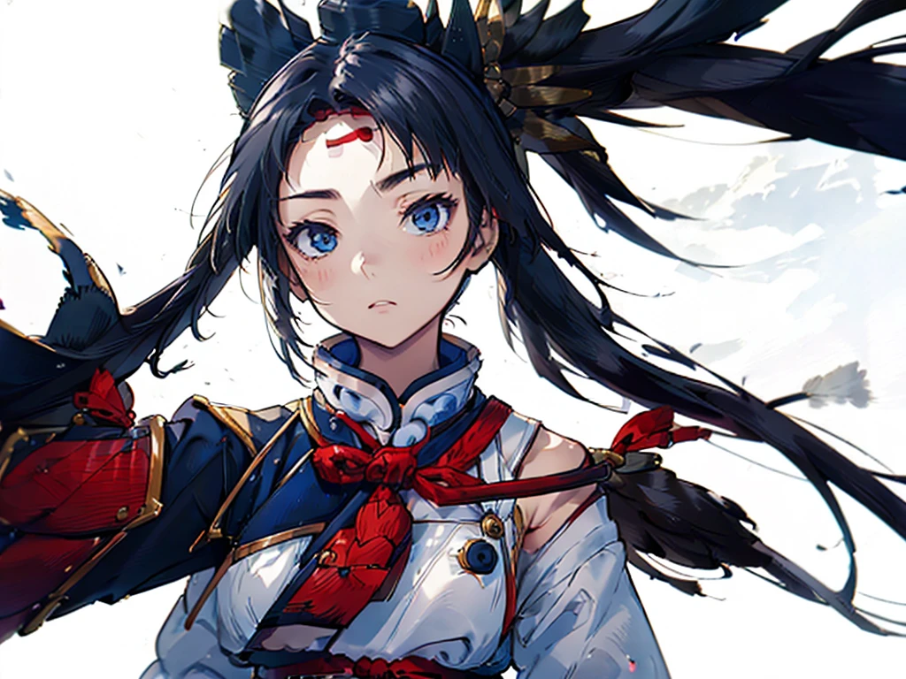 One girl, ushiwakamaru \(fate\), ushiwaka, flogged, white background, simple coloring ,hokusai, masterpiece, super high quality, ( Highly detailed original illustration)　and sketch (Character design sheet, same characters, whole body, Three-View, front, ~ ~ ~ ~ side, return),(Very bright:1.1), White Background, [1 Girl:7], (Tilt your head:1.2), ([sketch|watercolor \(Moderate\)]:1.15),