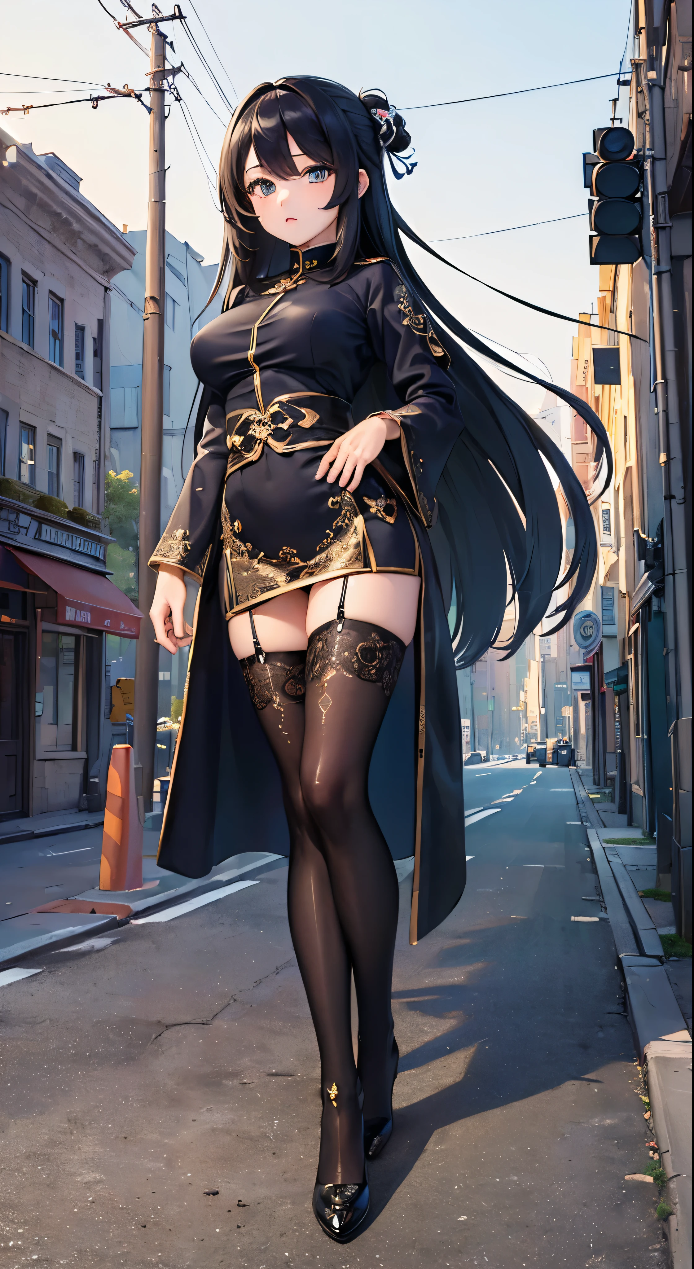 (masterpiece,best quality,ultra-detailed:1.6),illustration,, (solo,1girl,beautiful detailed eyes:1.2),, city,street,Full body high quality images