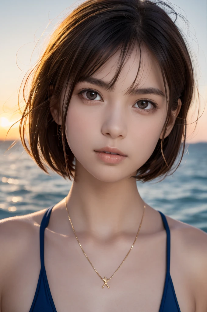 (Masterpiece, BestQuality:1.3), (ultra detailed:1.2), (hyperrealistic:1.3), (RAW photo:1.2),High detail RAW color photo, professional photograph, (Photorealistic:1.4), (realistic:1.4), ,professional lighting, (japanese), beautiful face, (realistic face), cute woman, (Brown Hair, Big Tits:1.5), (cheerful Smile:1.35), Trending Hair&Trending Hairカラーをランダムに, earrings, necklace, bracelet, sexly, erotic sexly, Random sexy gravure poses, (A woman wearing a white summer dress、She is posing sexy with a happy smile while collecting seashells on the beach.。Brown Hairのストレートヘアが輝いている。:1.3)