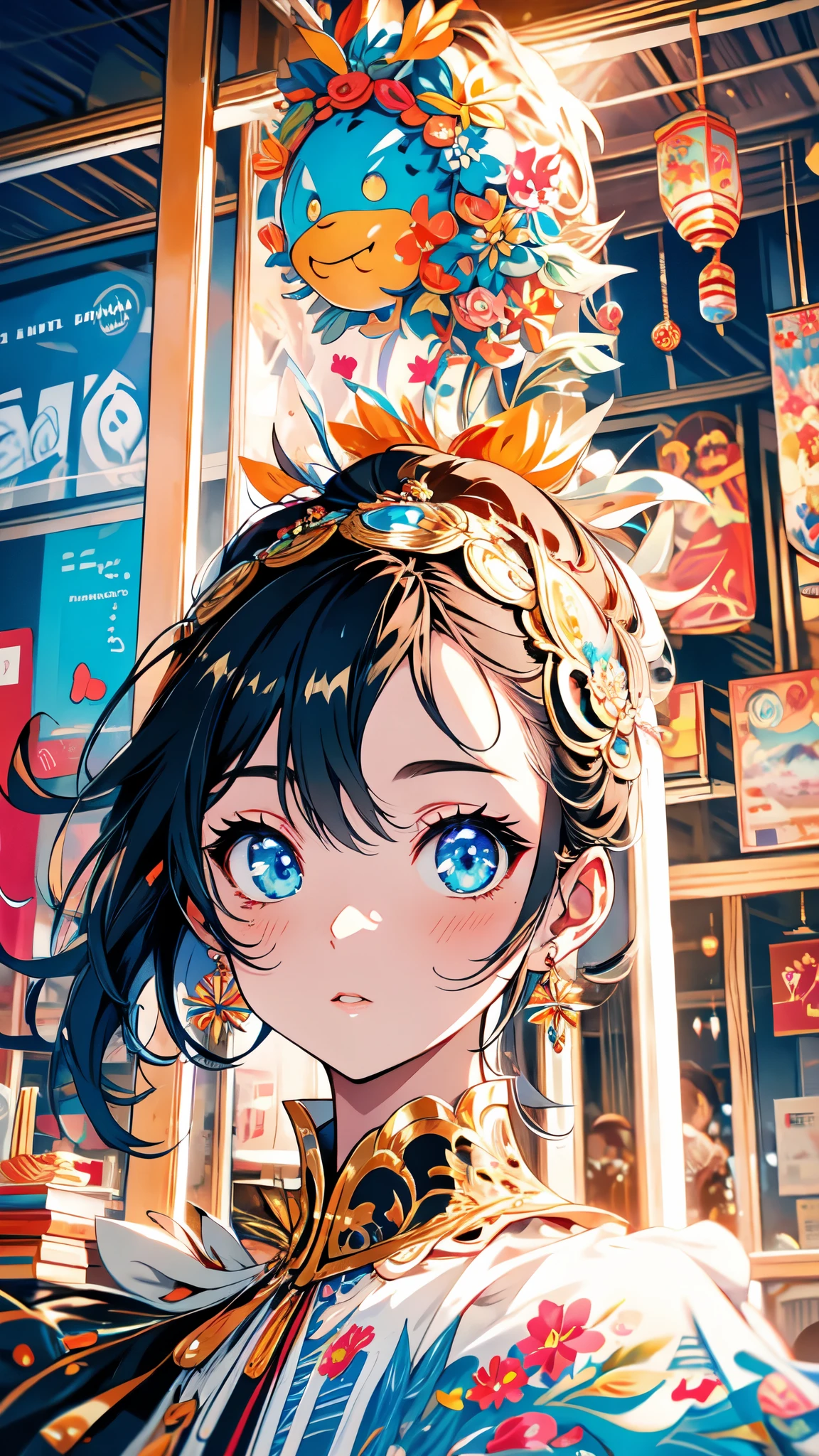 (Highest quality),(masterpiece), 8k,Very detailed, Detailed light, Best Shadow,Detailed reflective eyes, Beautiful Eyes, Very detailedな顔,Shiny Hair,sexy,Big Breasts,Charm,One person,Gloss,semi-long,Black Hair,Inner color blue,Blue Eyes,enchanting,Expressionless,Blushing,Enchanting,Beautiful fingers,Beautiful hands,Refers to 5 books,whole body,front,High exposure,Swimwear,Sunburn,tan,Brown skin,Ocean,