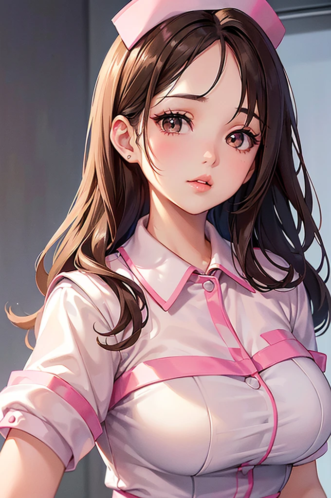 1girl,korean nurse girl,very beautiful detailed face,nurse wet thick milk uniform,super big breast,(P cup), hold a thick milk,gently sad and cry,sexy body,in the casket box, lying in a bed , limp, bed full wet thick milk